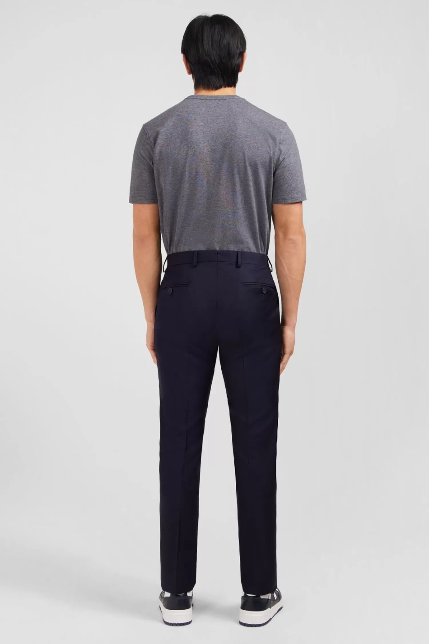pantalon_slim_bleu_fonce_en_laine_a_plis_casses_2.webp Eden Park Pantalon Slim Bleu Fonce En Laine A Plis Casses-Homme Pantalons