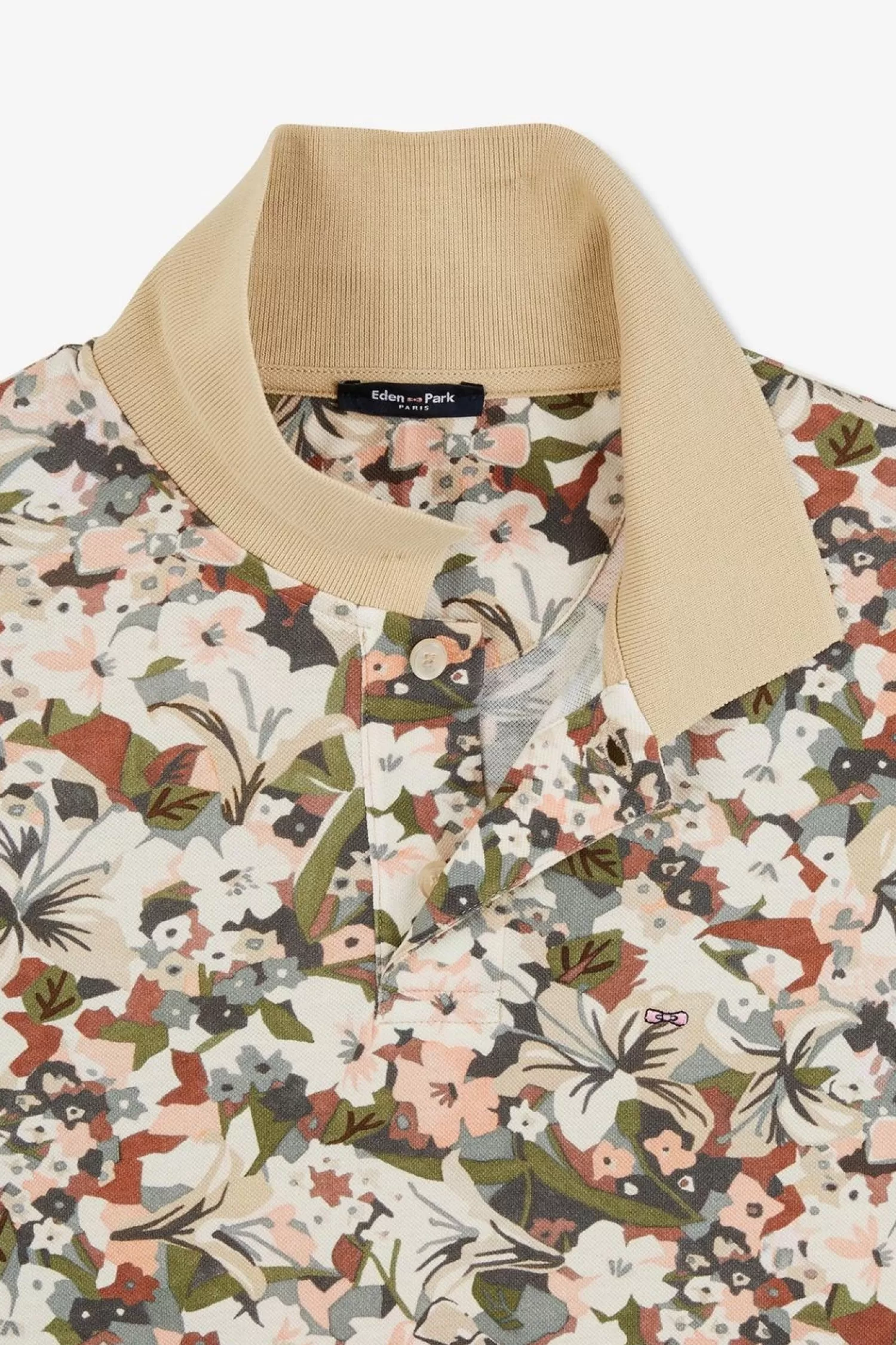 polo_blanc_imprime_fleurs_a_manches_courtes_6.webp Eden Park Polo Blanc Imprime Fleurs A Manches Courtes-Homme Polos