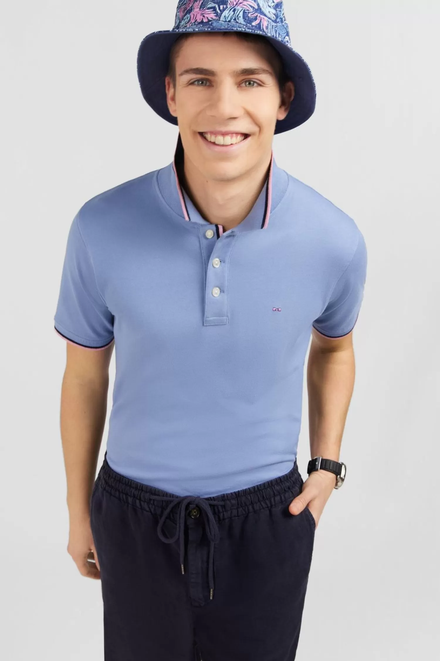 polo_bleu_en_coton_pima_2.webp Eden Park Polo Bleu En Coton Pima-Homme Polos