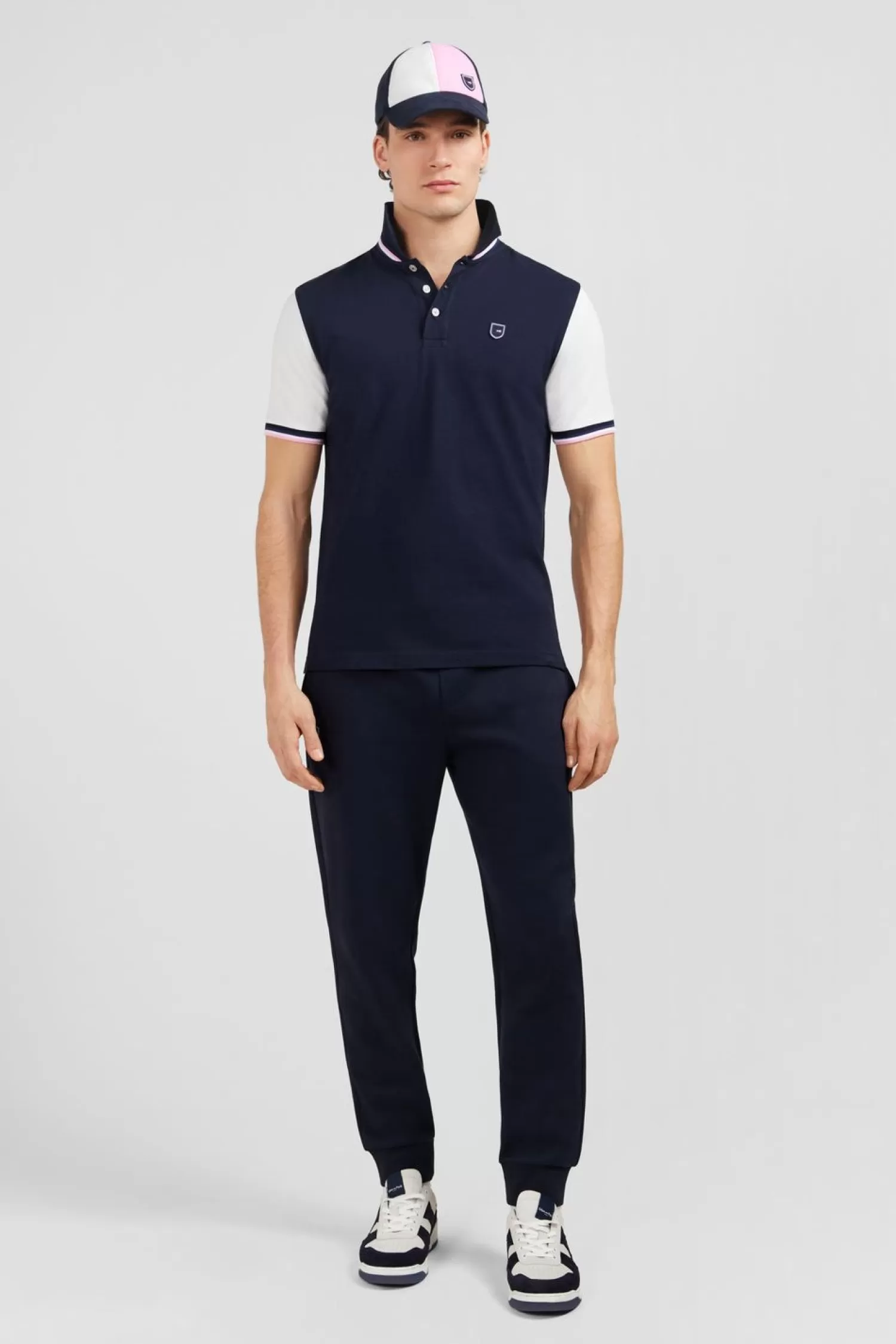 Eden Park Polo Bleu Marine Colorblock Manches Courtes-Homme Polos