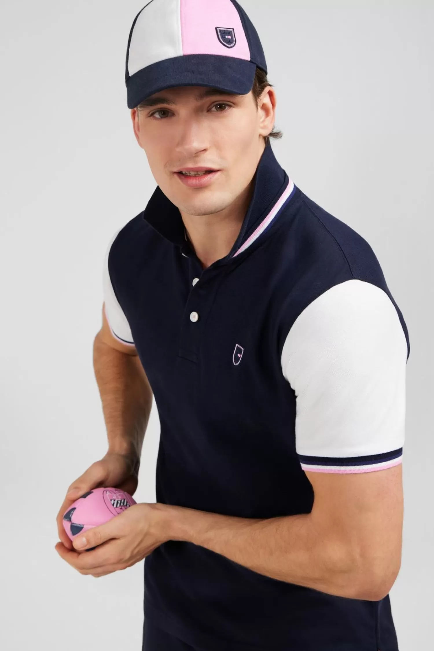 Eden Park Polo Bleu Marine Colorblock Manches Courtes-Homme Polos