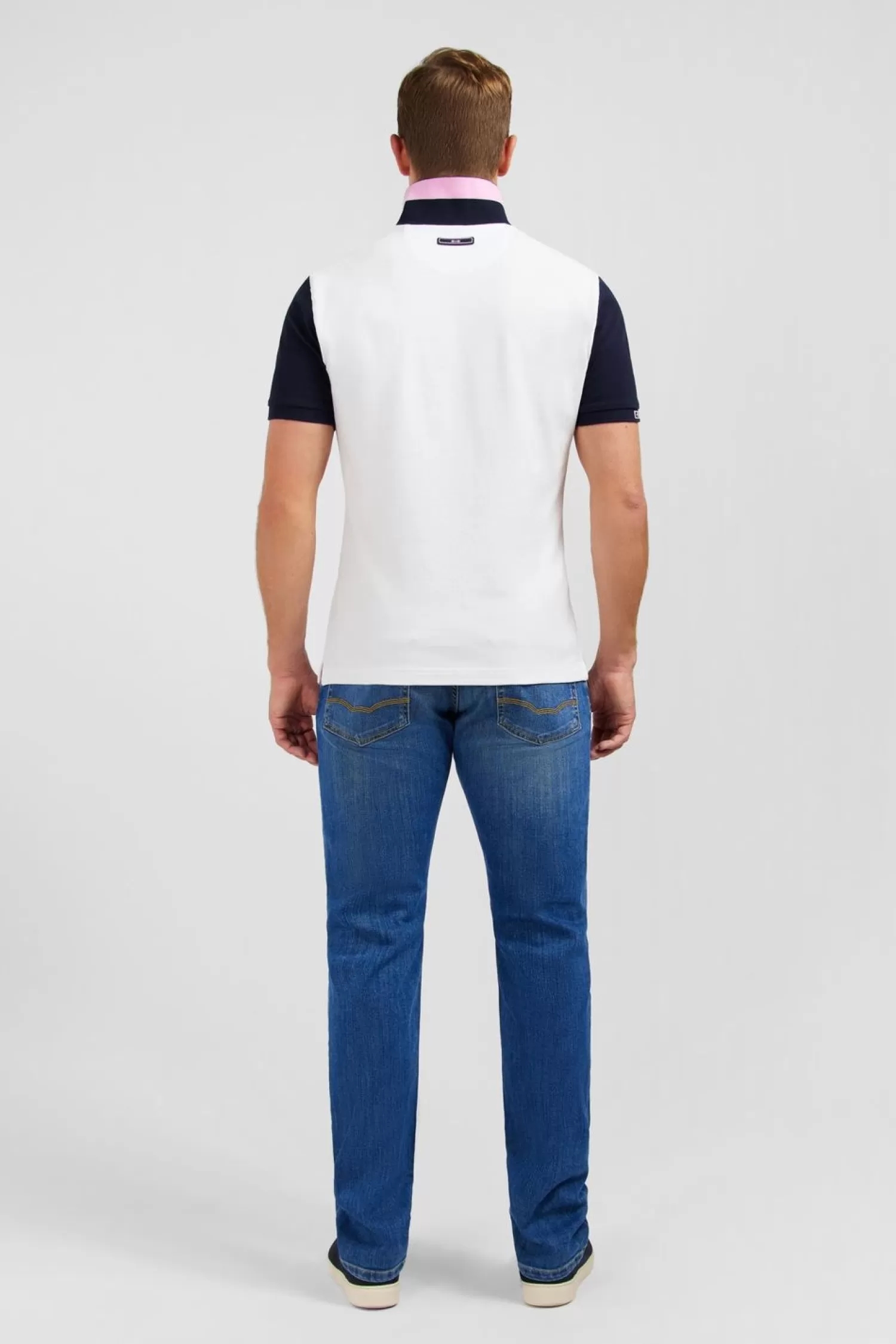 polo_colorblock_blanc_a_manches_courtes_3.webp Eden Park Polo Colorblock Blanc A Manches Courtes-Homme Polos