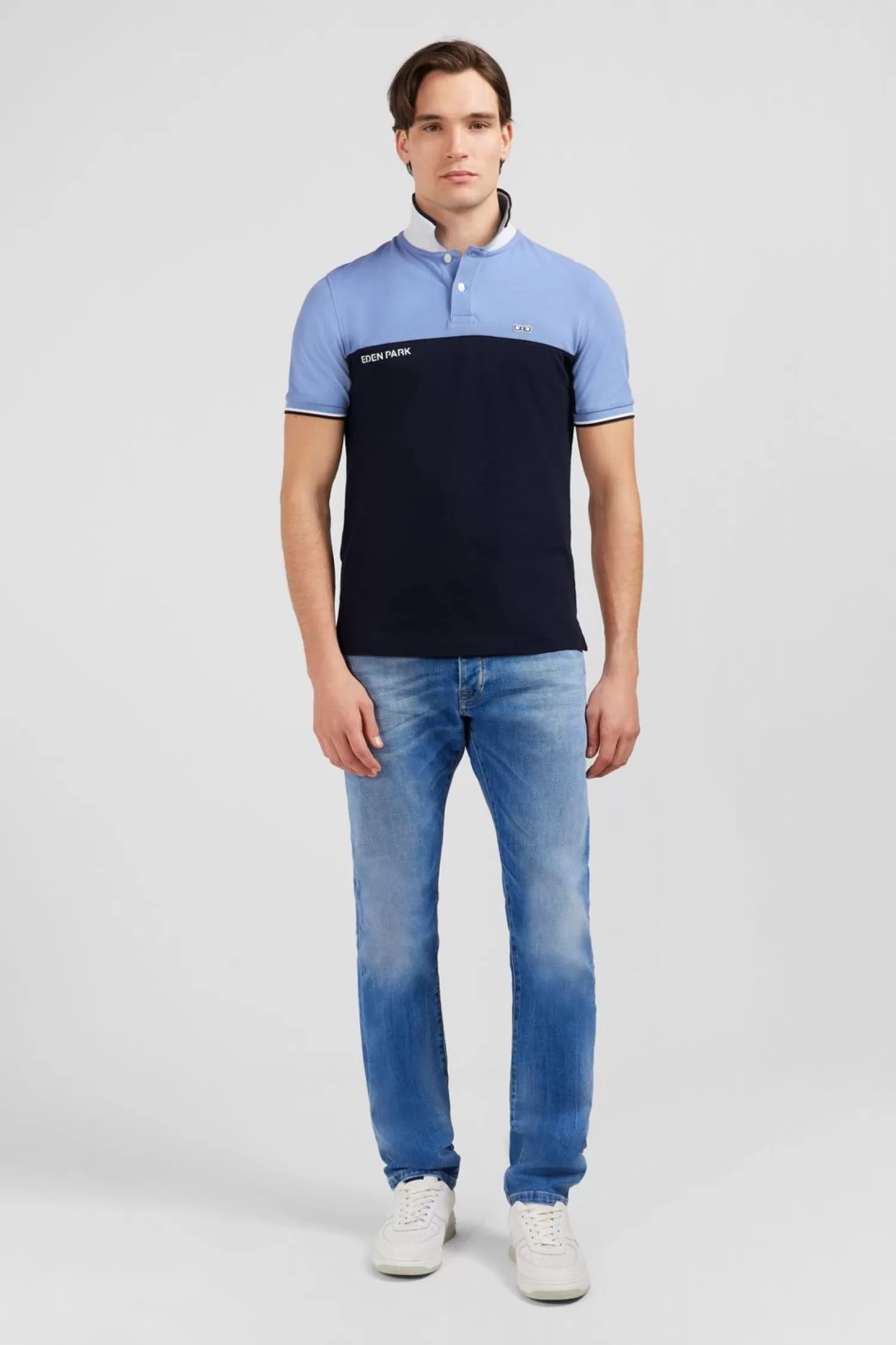 Eden Park Polo Colorblock Bleu A Manches Courtes-Homme Polos