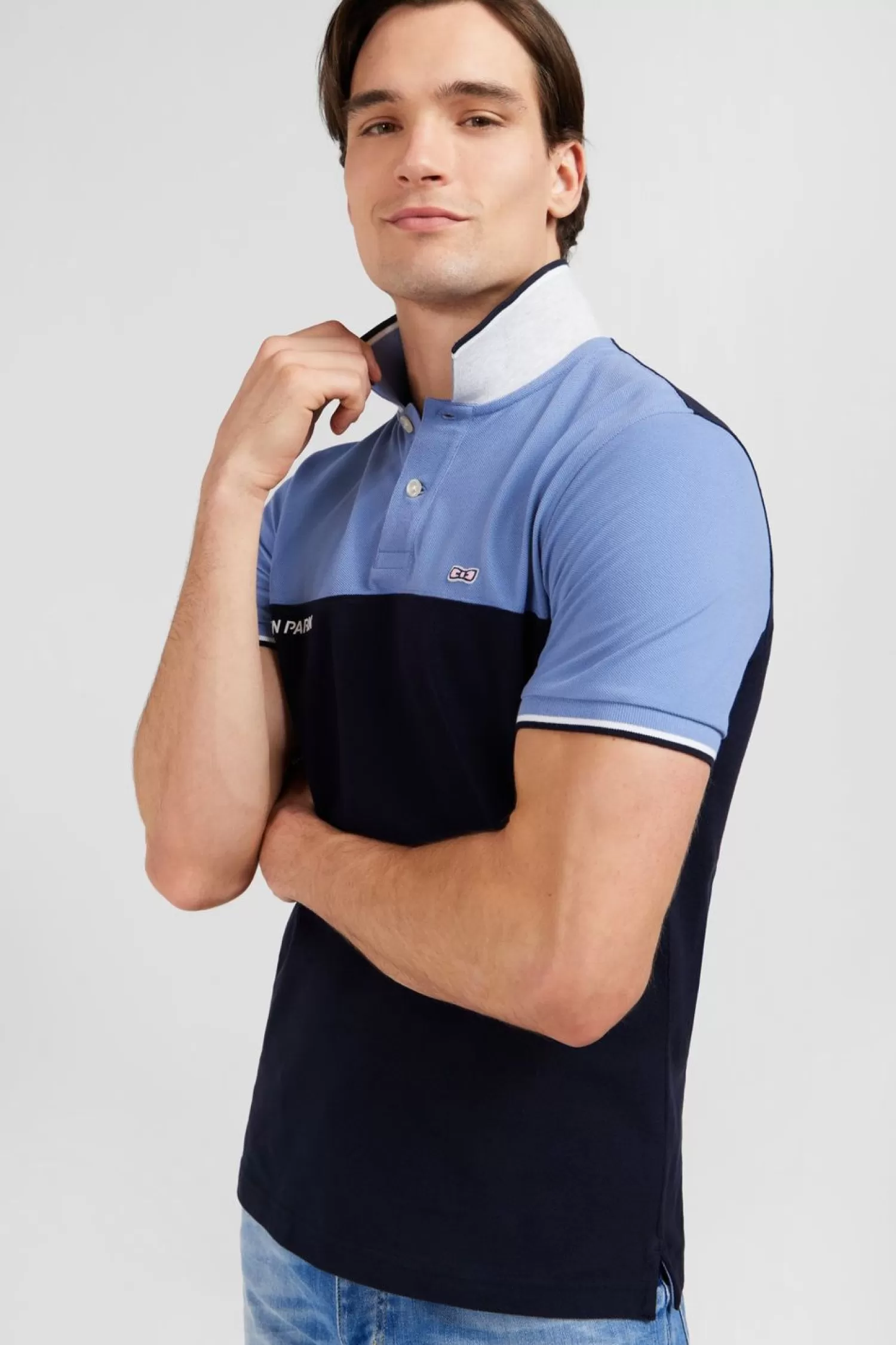 polo_colorblock_bleu_a_manches_courtes_2-1.webp Eden Park Polo Colorblock Bleu A Manches Courtes-Homme Polos