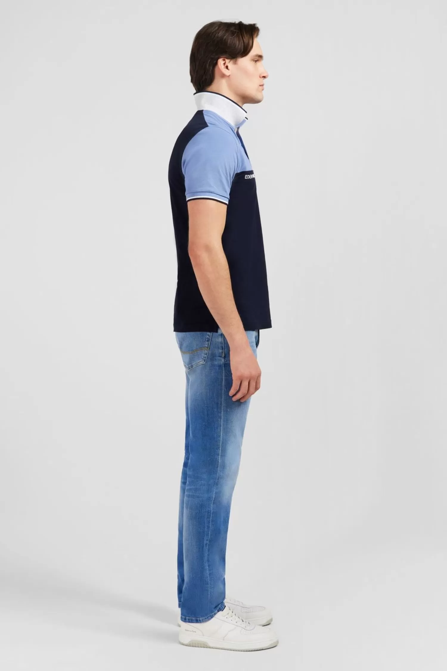 polo_colorblock_bleu_a_manches_courtes_4.webp Eden Park Polo Colorblock Bleu A Manches Courtes-Homme Polos