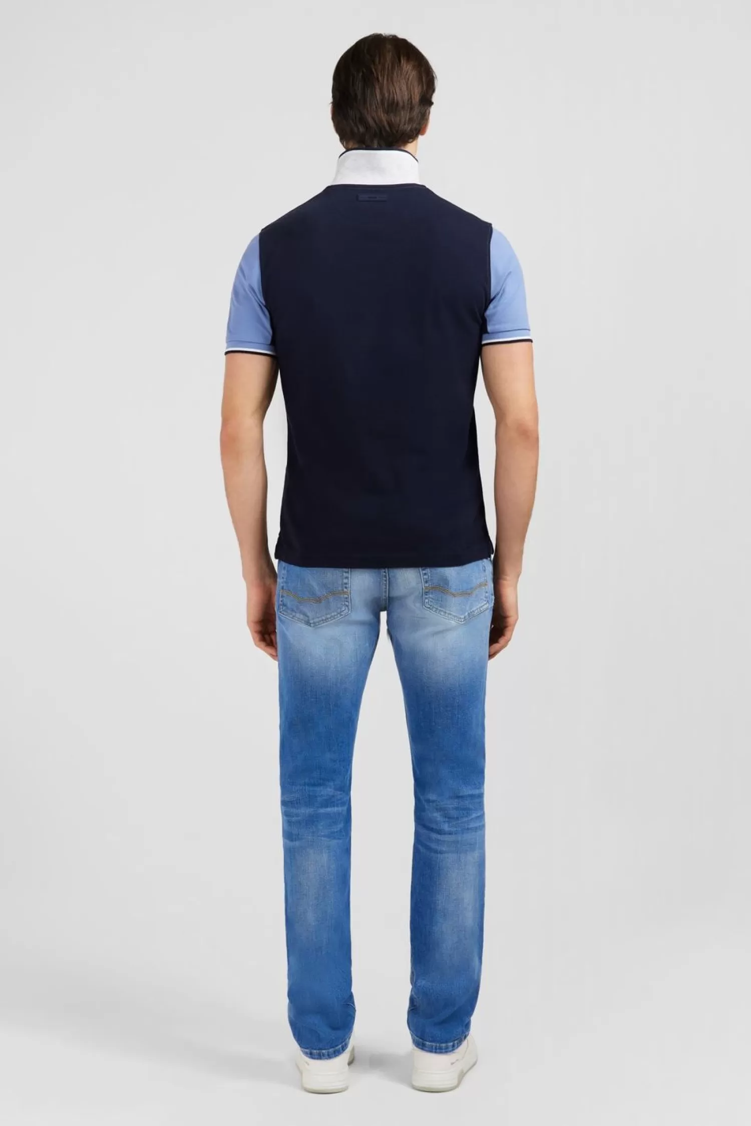 polo_colorblock_bleu_a_manches_courtes_5.webp Eden Park Polo Colorblock Bleu A Manches Courtes-Homme Polos