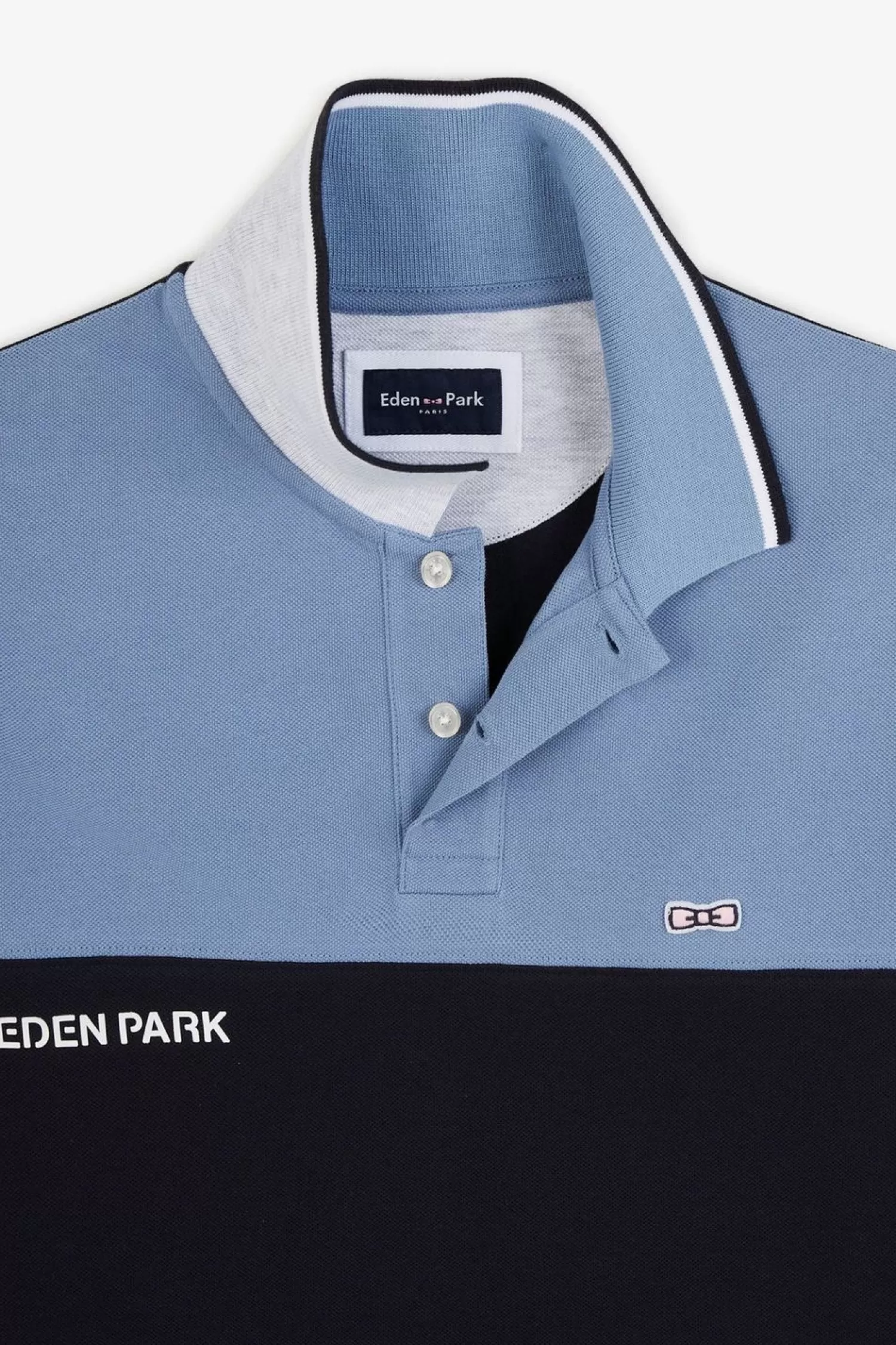 polo_colorblock_bleu_a_manches_courtes_6.webp Eden Park Polo Colorblock Bleu A Manches Courtes-Homme Polos