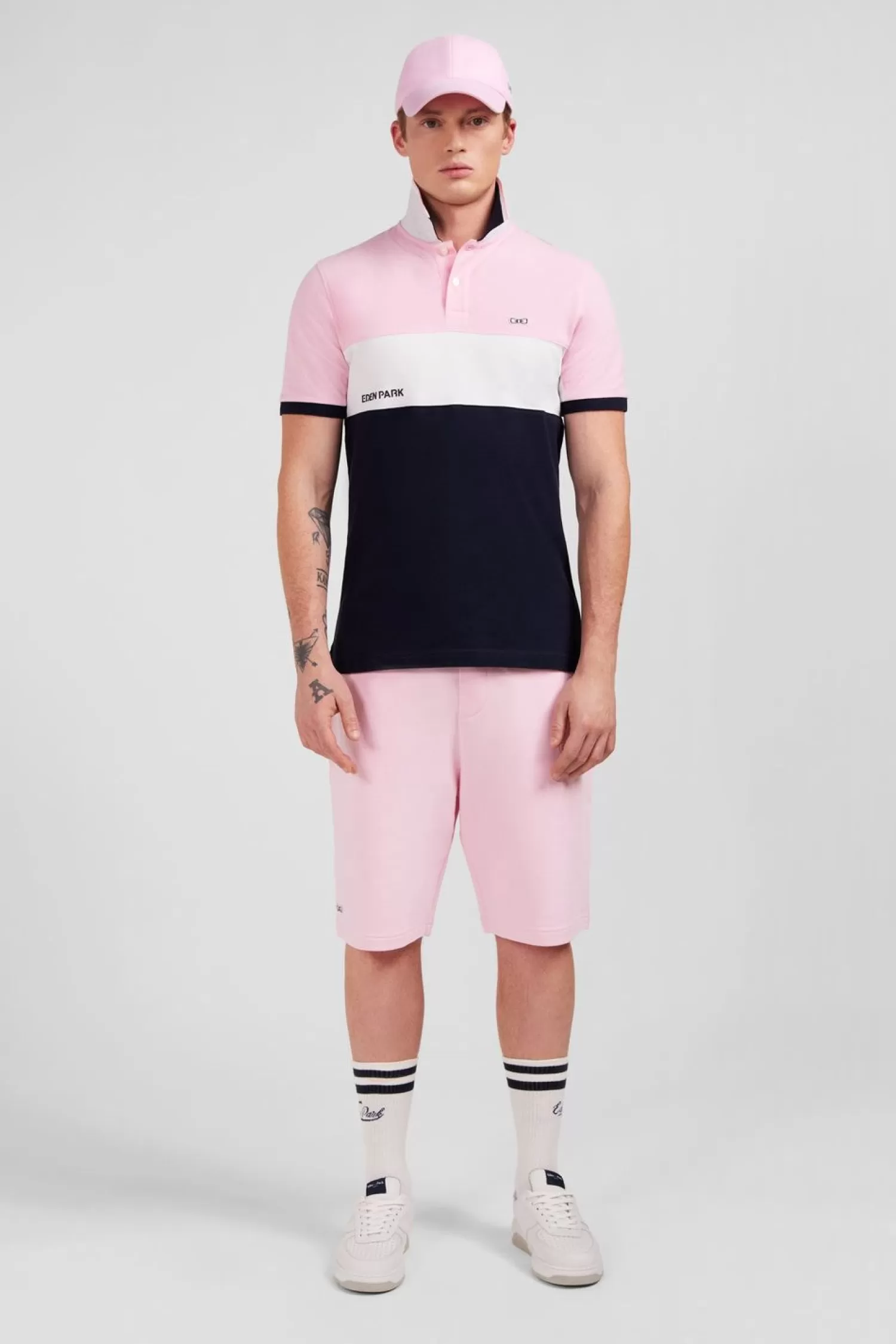 Eden Park Polo Colorblock Rose A Manches Courtes-Homme Polos