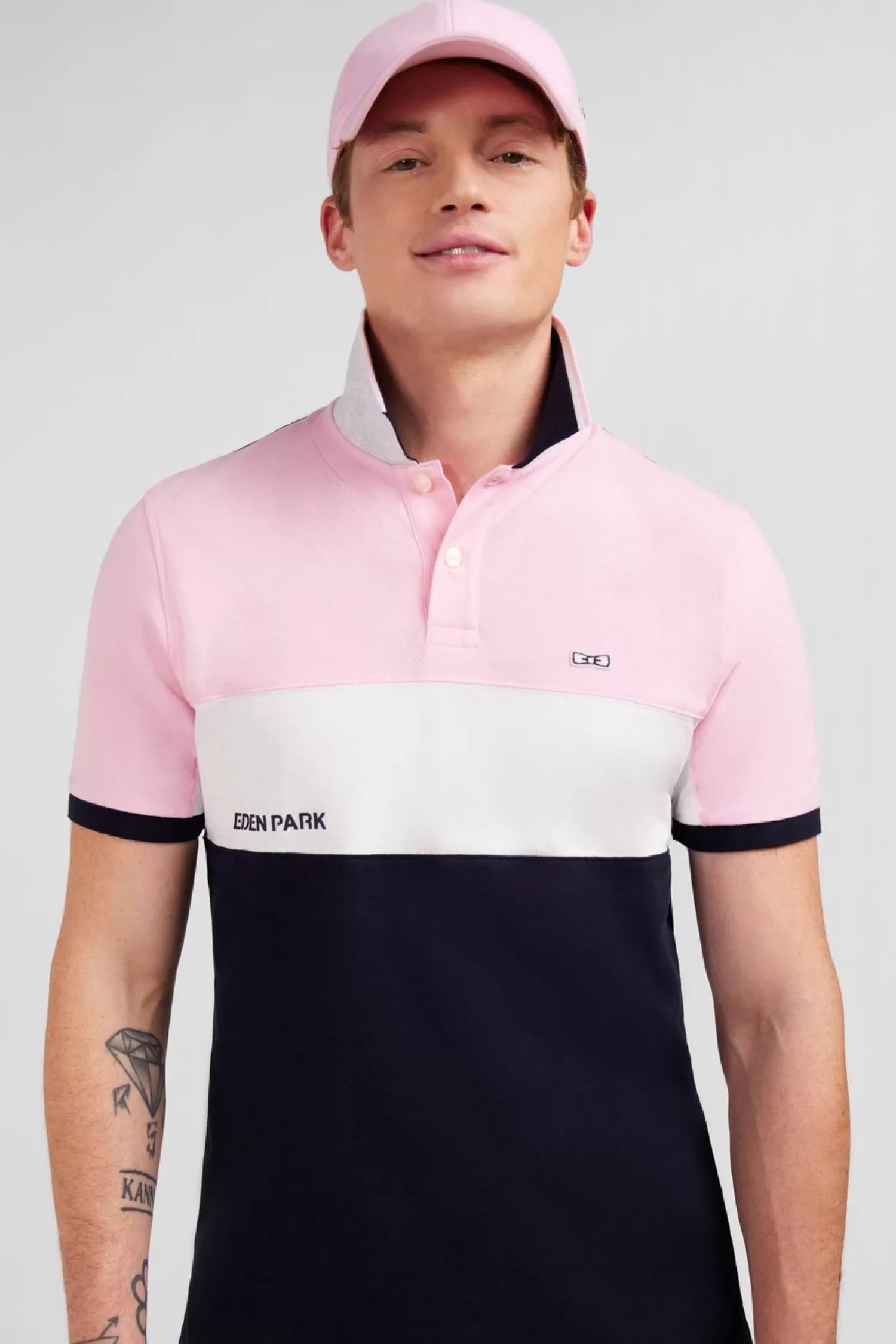 Eden Park Polo Colorblock Rose A Manches Courtes-Homme Polos