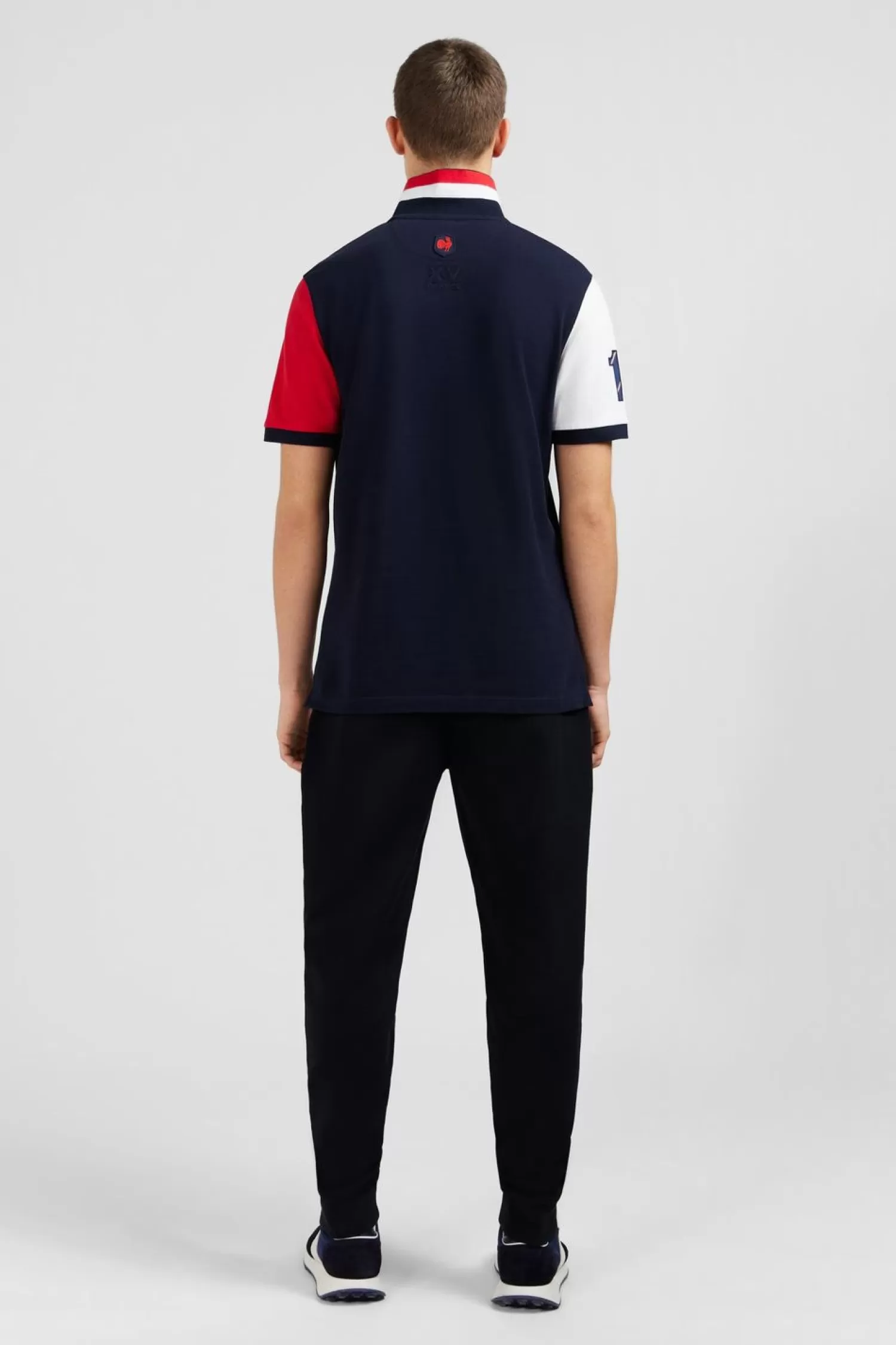 Eden Park Polo Colorblock Rouge En Coton Pique A Broderie Xv De France-Homme Polos