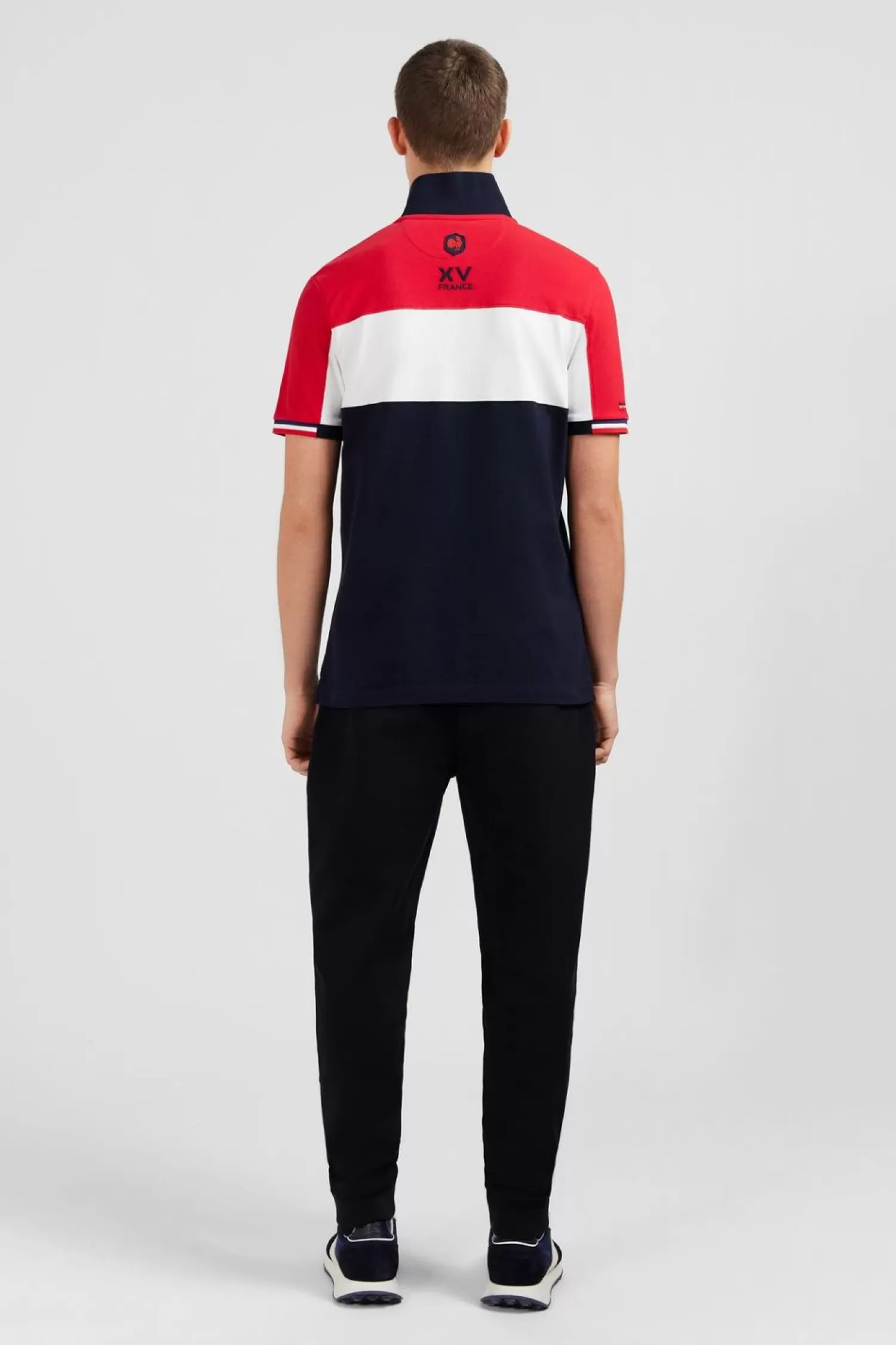 Eden Park Polo Colorblock Rouge En Coton Pique A Broderie Xv De France-Homme Polos