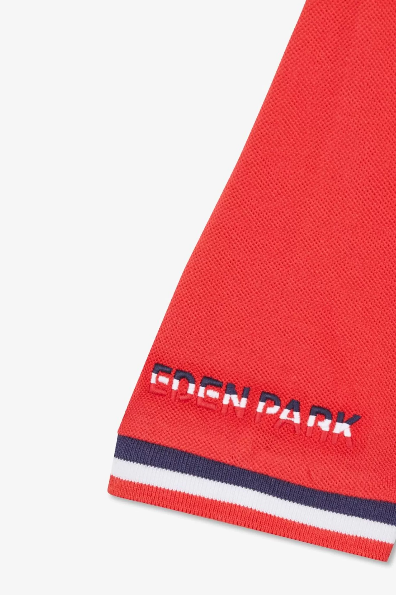 Eden Park Polo Colorblock Rouge En Coton Pique A Broderie Xv De France-Homme Polos