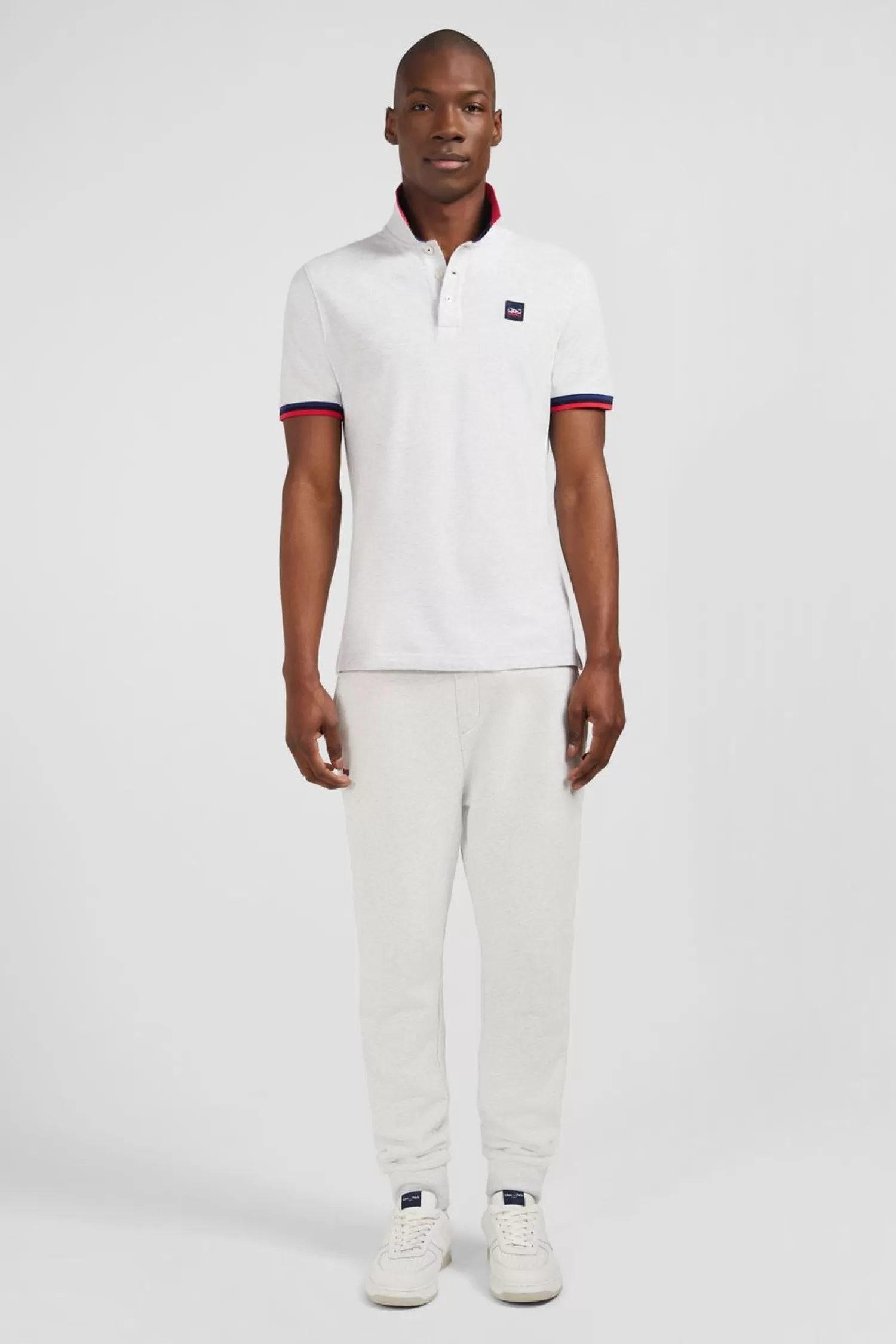 Eden Park Polo Gris A Details Tricolores-Homme Polos