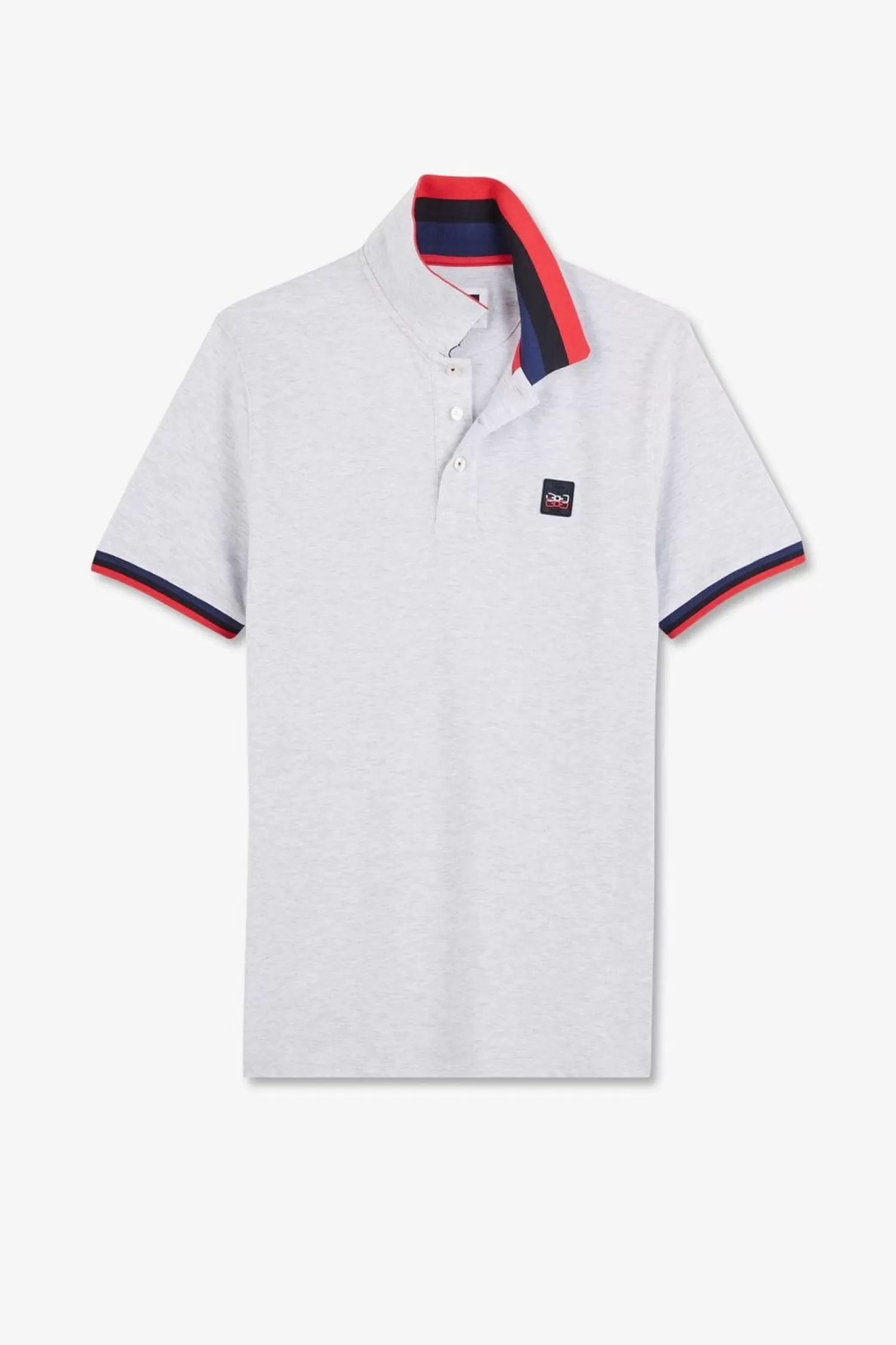 Eden Park Polo Gris A Details Tricolores-Homme Polos