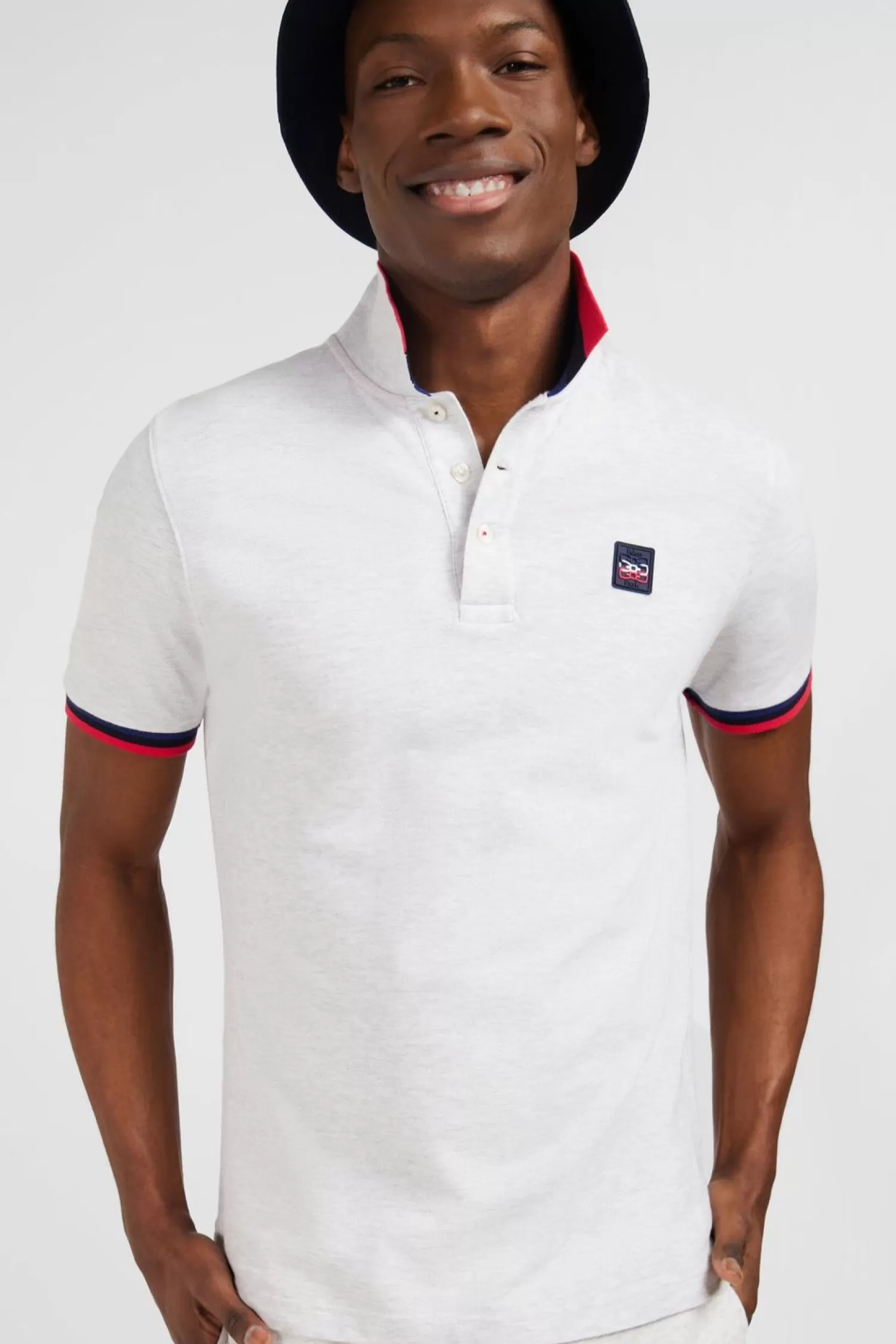polo_gris_a_details_tricolores_2.webp Eden Park Polo Gris A Details Tricolores-Homme Polos