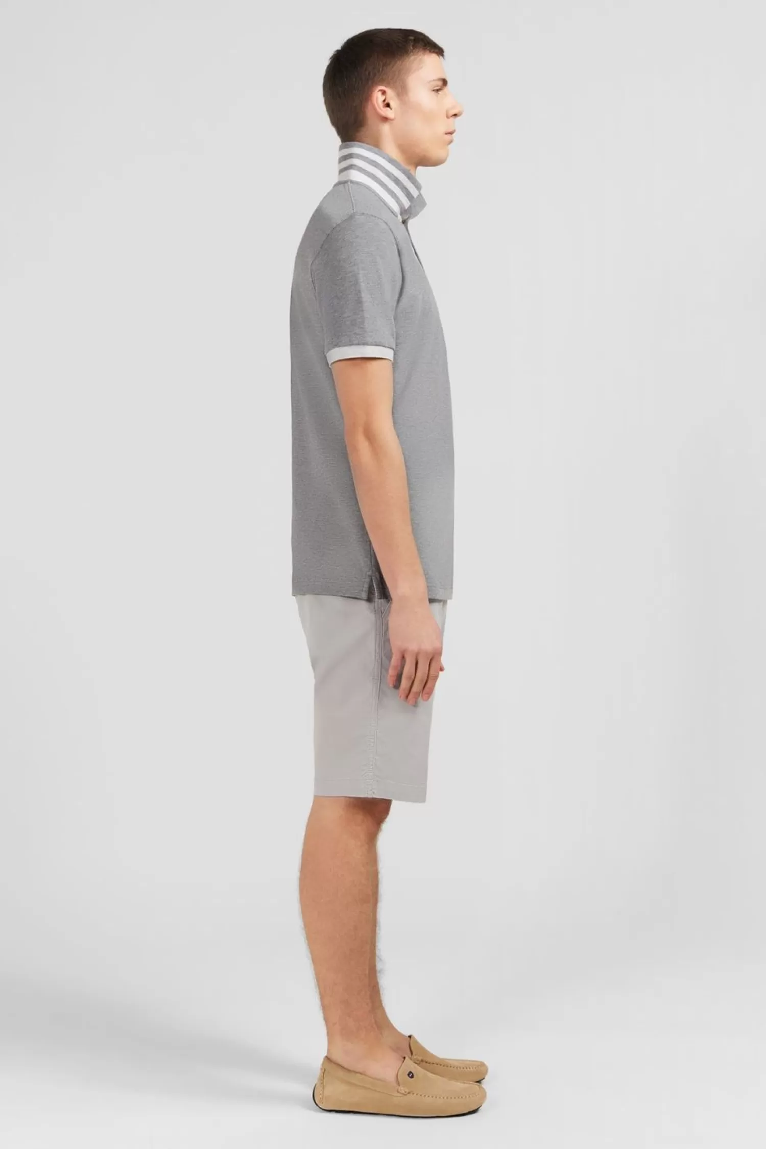 polo_gris_a_manches_courtes_4.webp Eden Park Polo Gris A Manches Courtes-Homme Polos