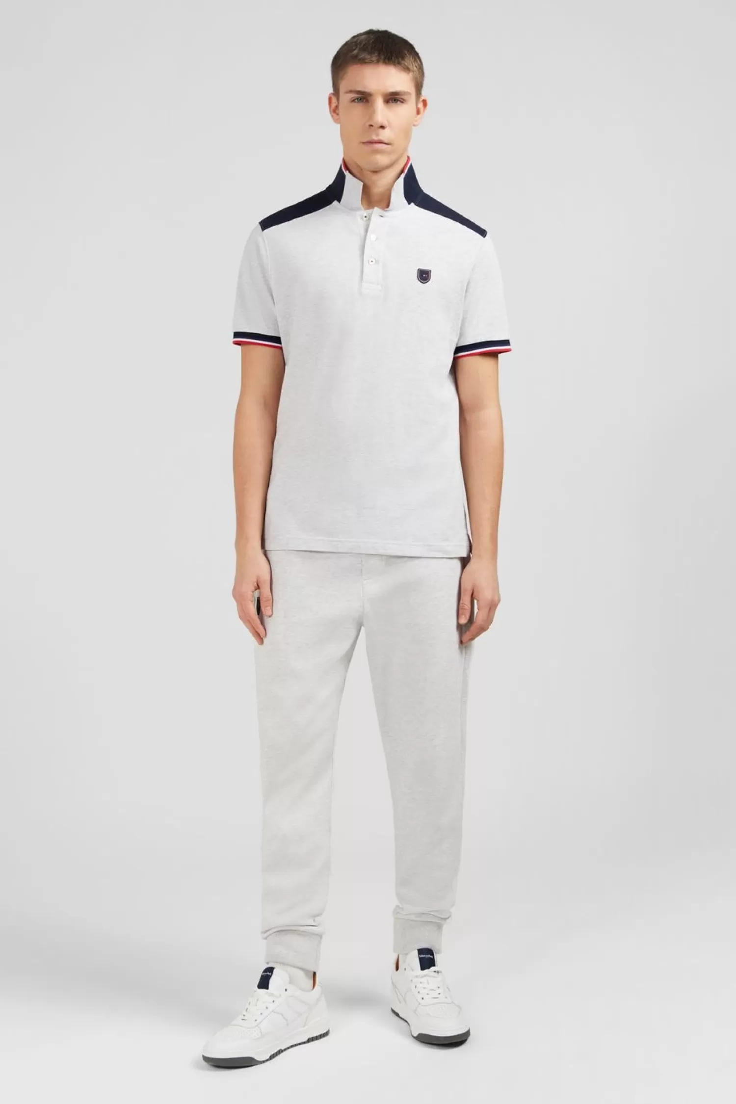 Eden Park Polo Gris Colorblock Manches Courtes-Homme Polos