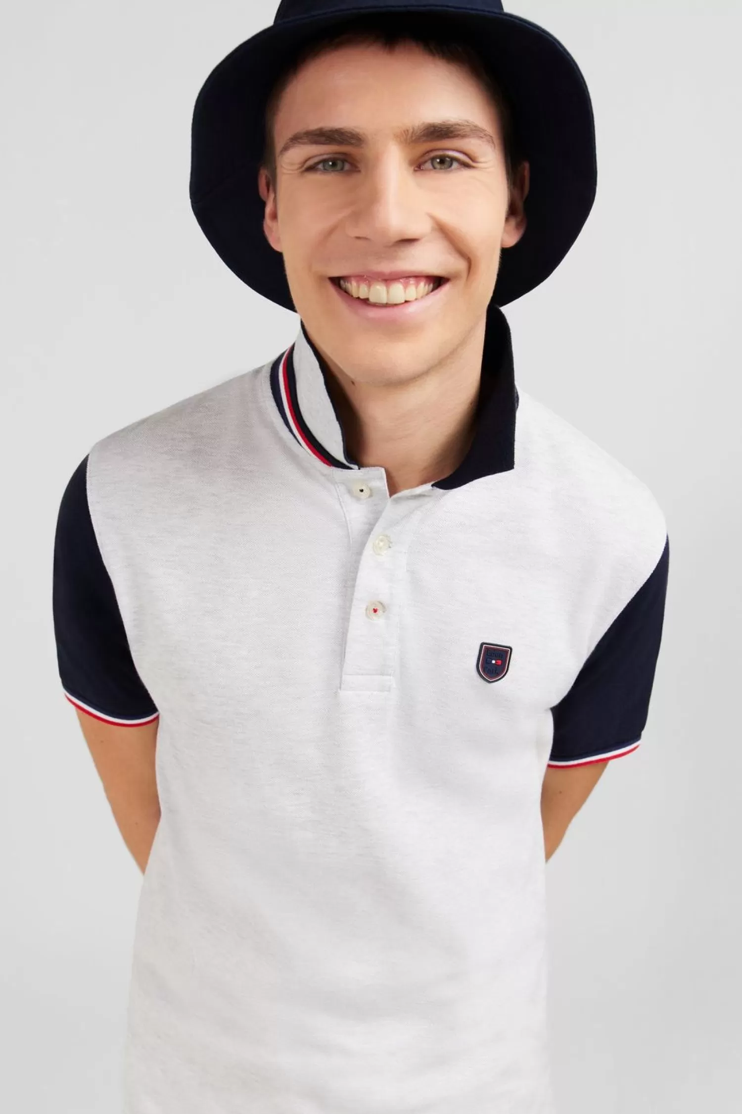 Eden Park Polo Gris Colorblock Manches Courtes-Homme Polos