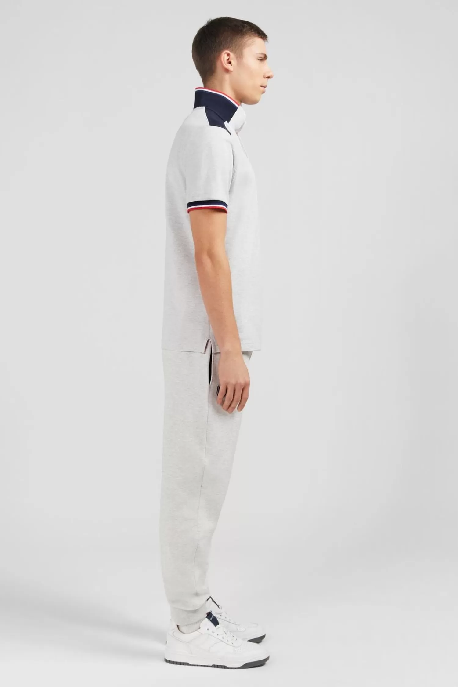 Eden Park Polo Gris Colorblock Manches Courtes-Homme Polos