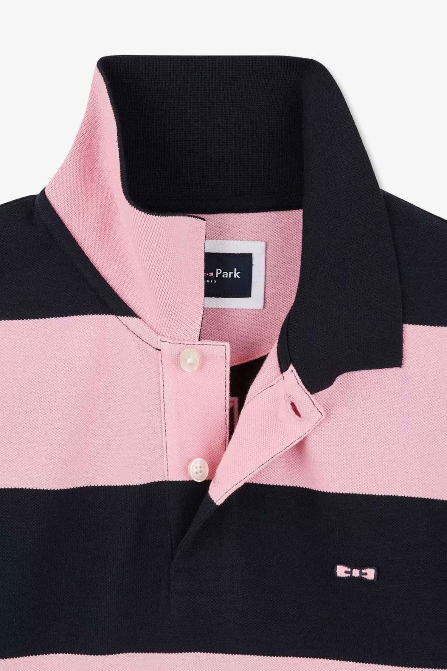 Eden Park Polo Manches Courtes Cercle Marine Et Rose En Pique Coton-Homme Polos