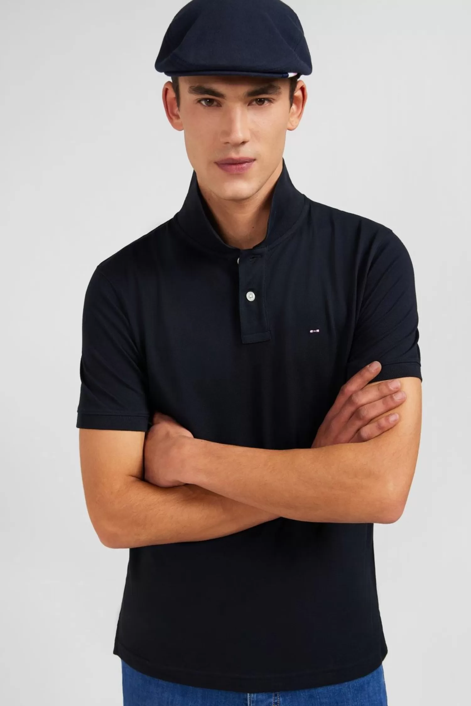 polo_noir_en_coton_pima_stretch_3.webp Eden Park Polo Noir En Coton Pima Stretch-Homme Polos