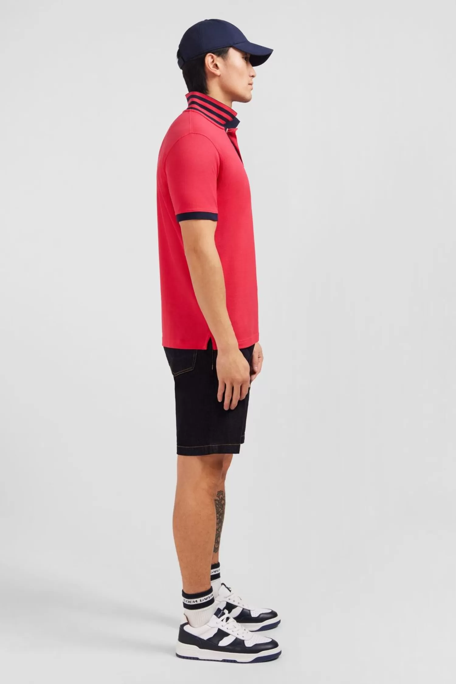 polo_rouge_manches_courtes_4.webp Eden Park Polo Rouge Manches Courtes-Homme Polos