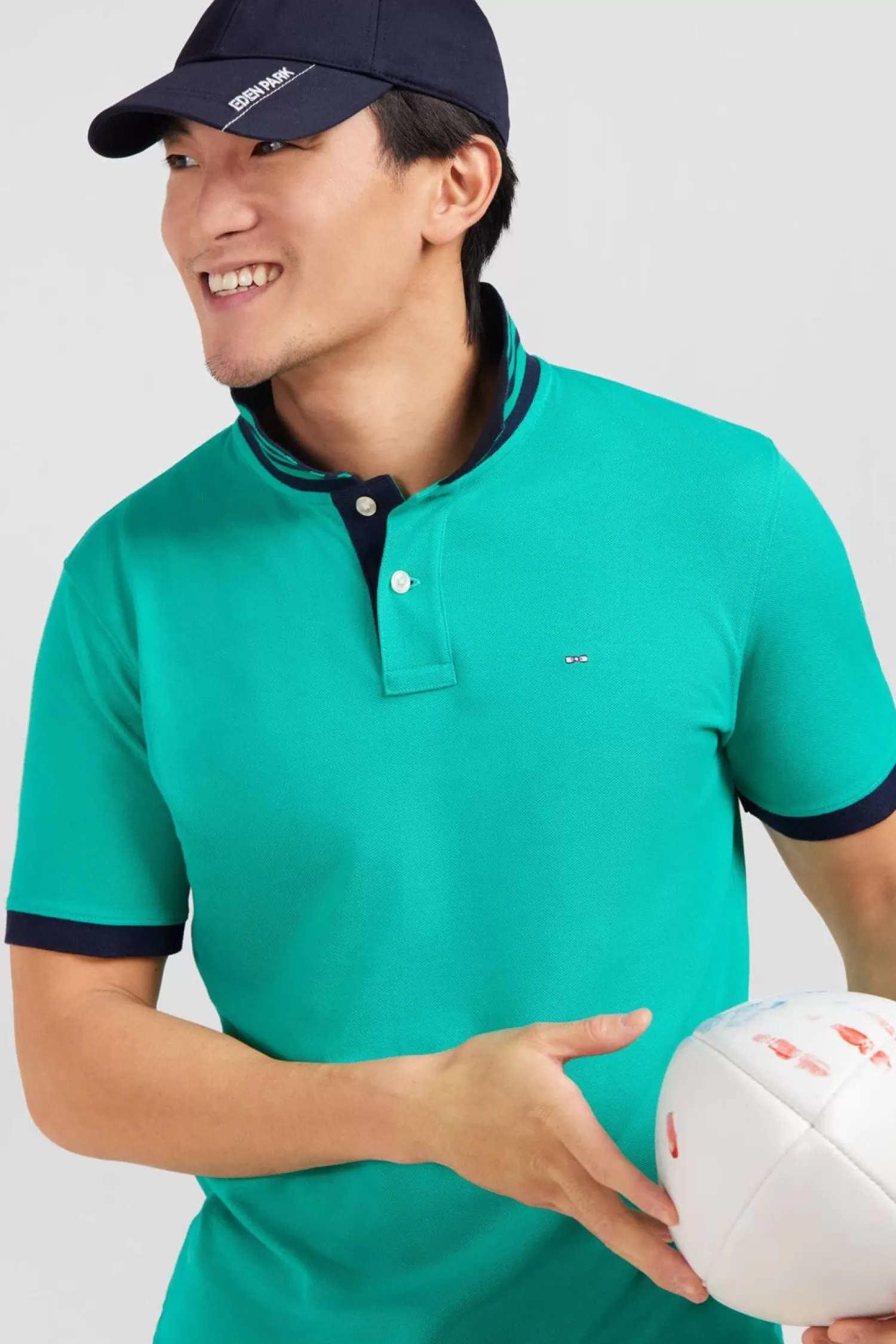 polo_vert_manches_courtes_2.webp Eden Park Polo Vert Manches Courtes-Homme Polos