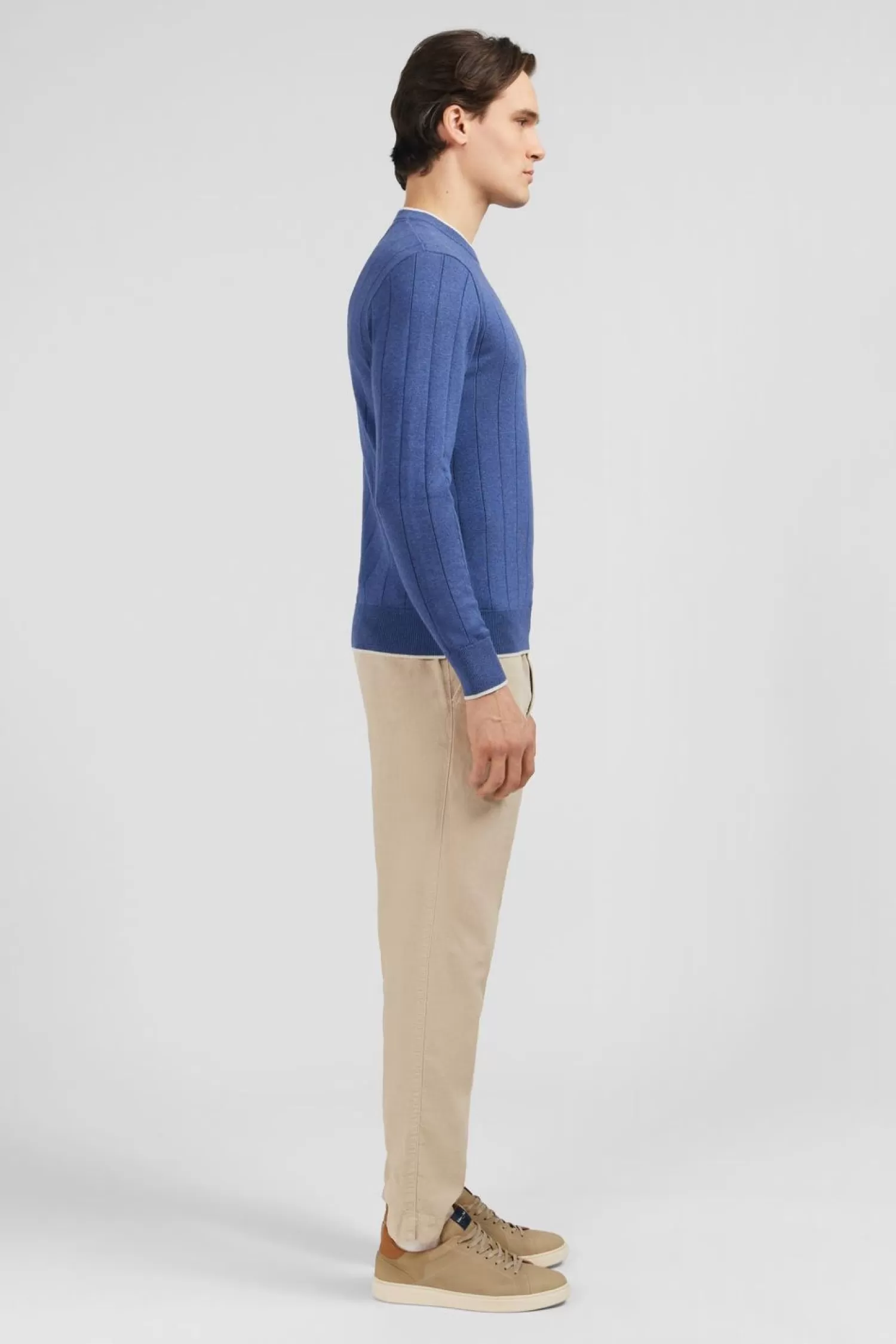 pull_bleu_maille_fantaisie_3.webp Eden Park Pull Bleu Maille Fantaisie-Homme Pulls