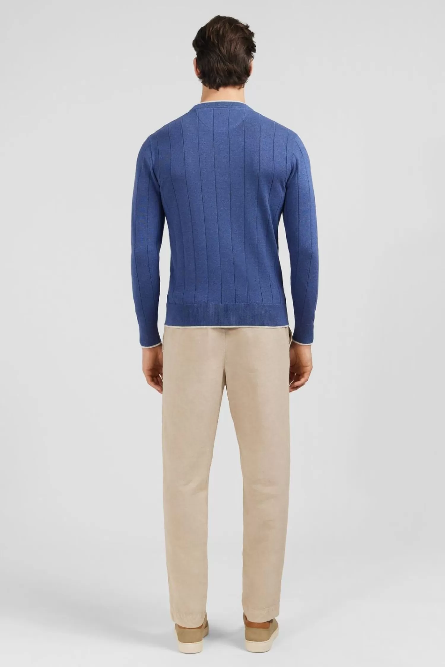 pull_bleu_maille_fantaisie_5.webp Eden Park Pull Bleu Maille Fantaisie-Homme Pulls