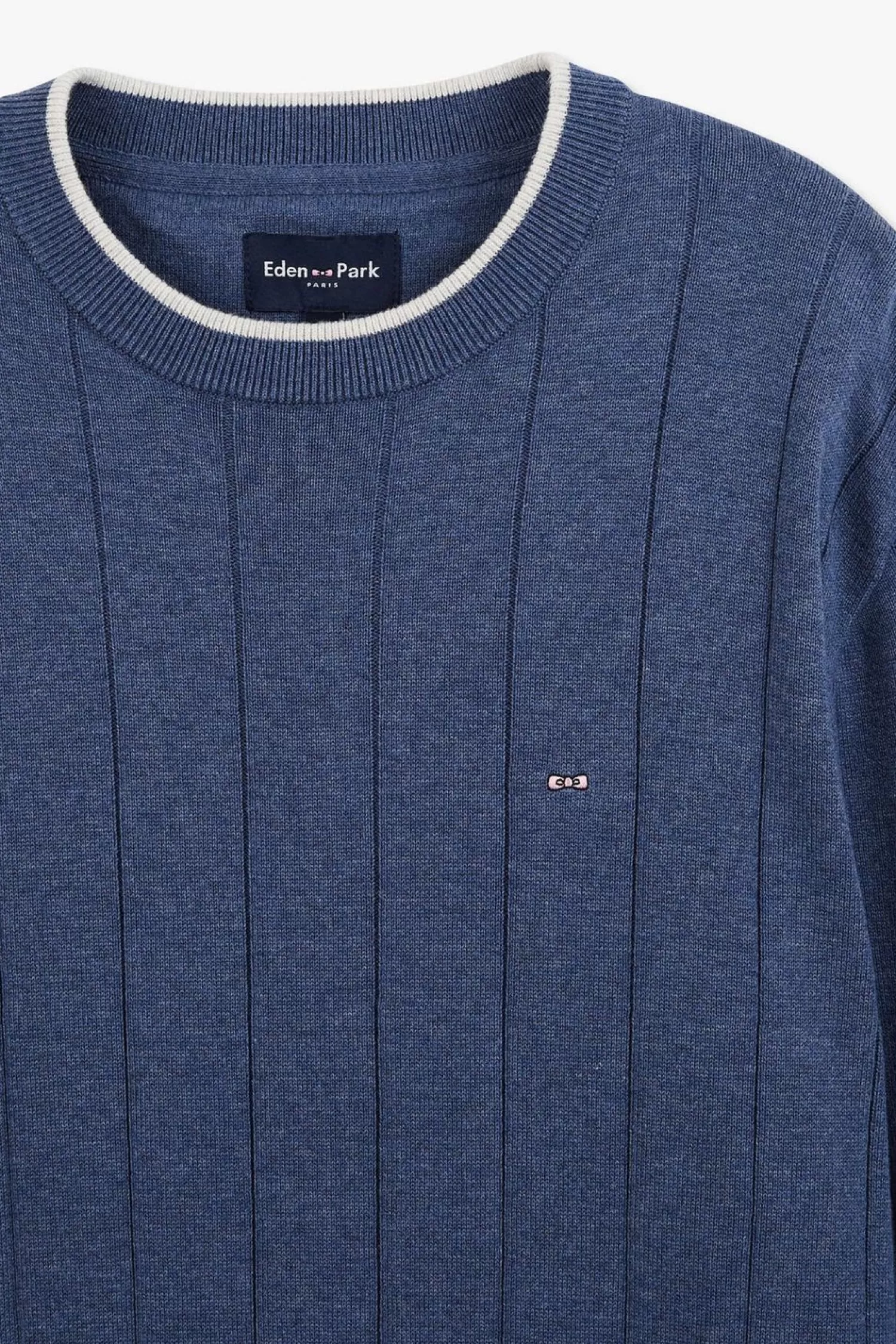 pull_bleu_maille_fantaisie_6.webp Eden Park Pull Bleu Maille Fantaisie-Homme Pulls