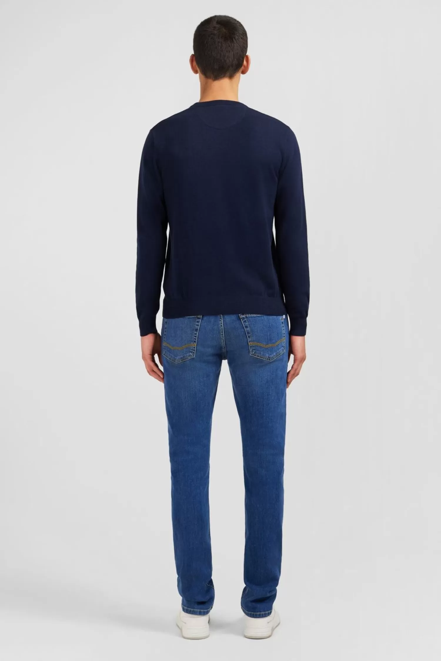 pull_bleu_marine_a_col_rond_en_coton_2.webp Eden Park Pull Bleu Marine A Col Rond En Coton-Homme Pulls