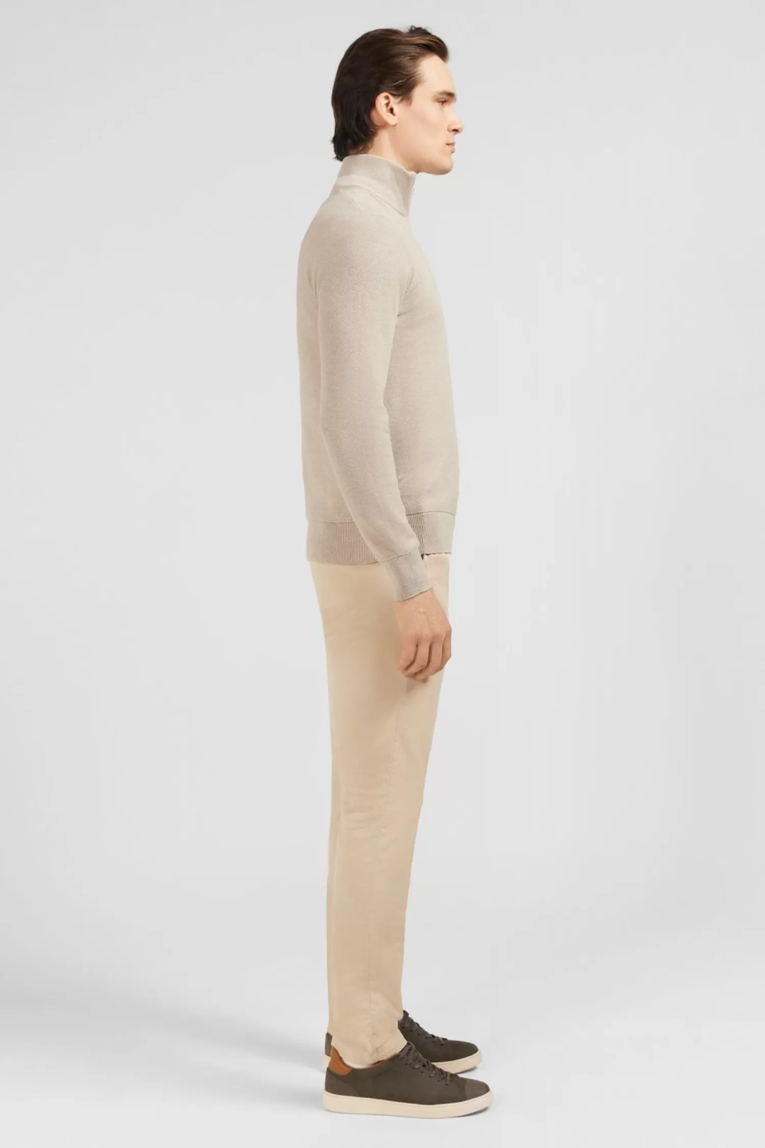 pull_col_camionneur_zippe_en_coton_beige_2.webp Eden Park Pull Col Camionneur Zippe En Coton Beige-Homme Pulls