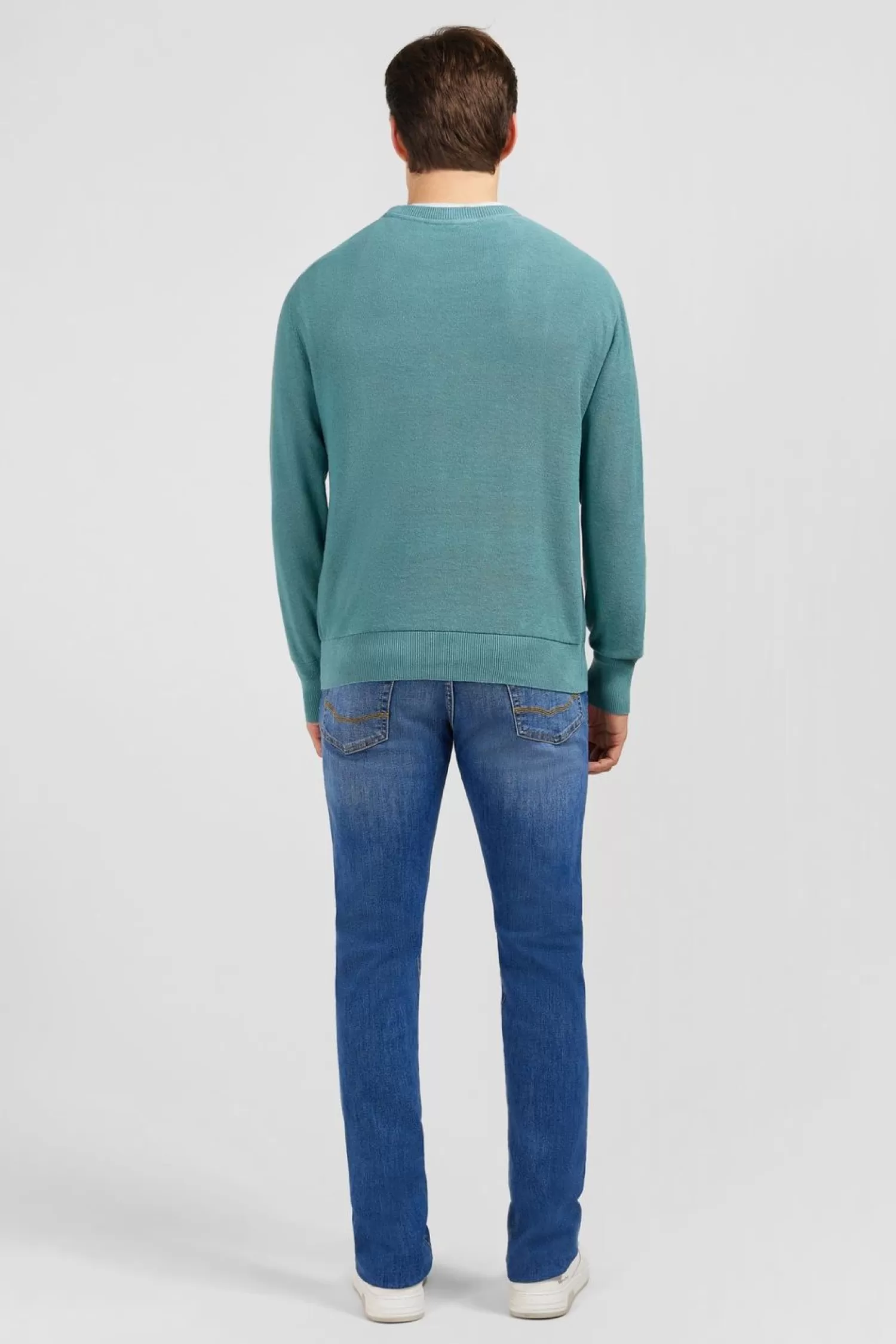 pull_vert_en_lin_melange_3.webp Eden Park Pull Vert En Lin Melange-Homme Pulls