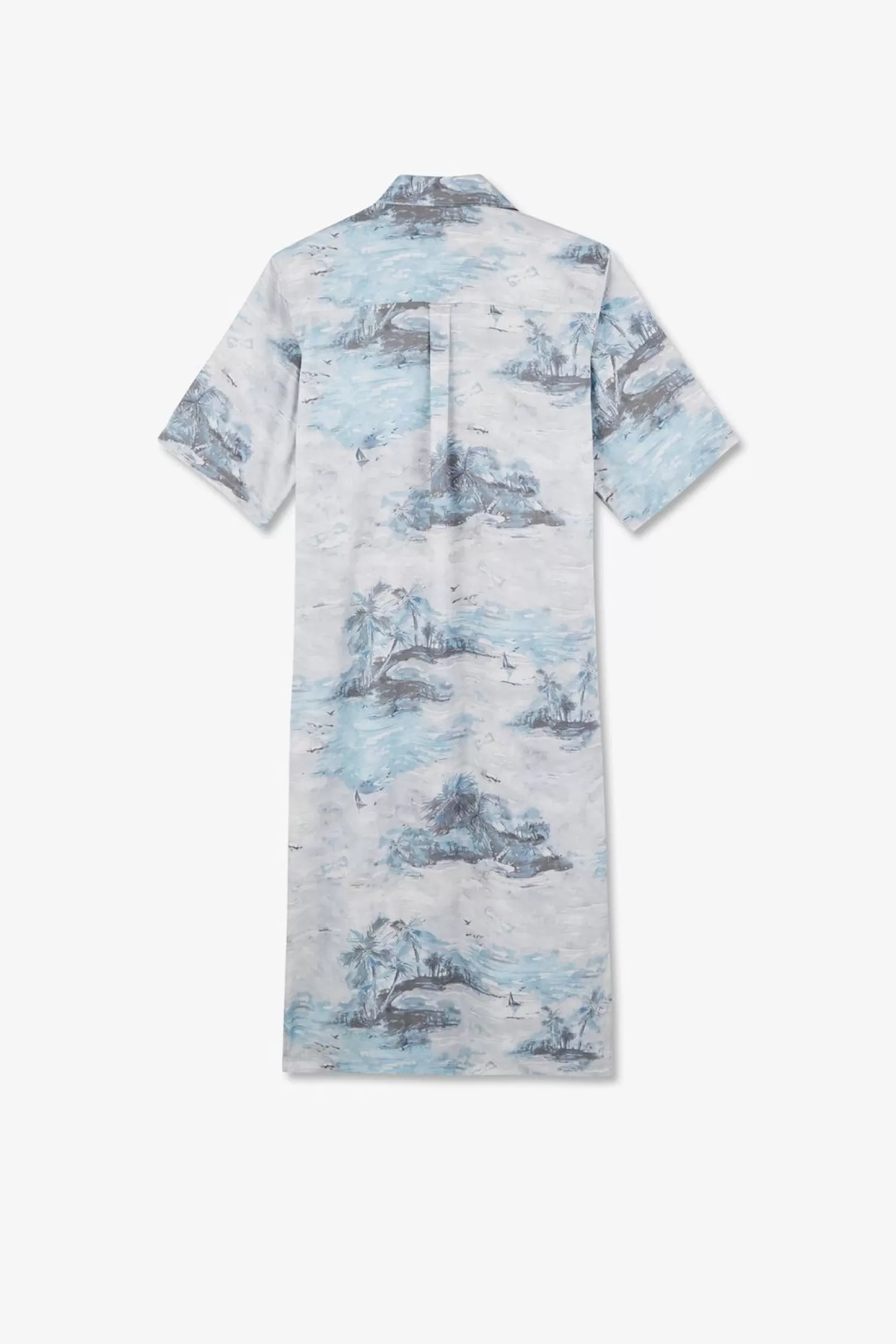 robe_chemise_en_lyocell_bleu_imprime_palmiers_4.webp Eden Park Robe Chemise En Lyocell Bleu Imprime Palmiers-Femme Robes