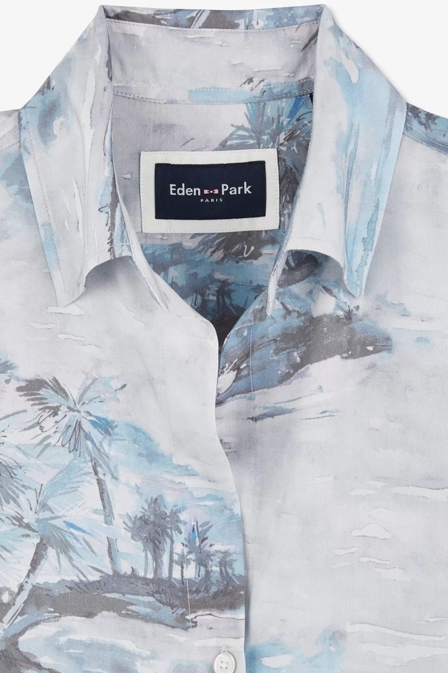 robe_chemise_en_lyocell_bleu_imprime_palmiers_6.webp Eden Park Robe Chemise En Lyocell Bleu Imprime Palmiers-Femme Robes