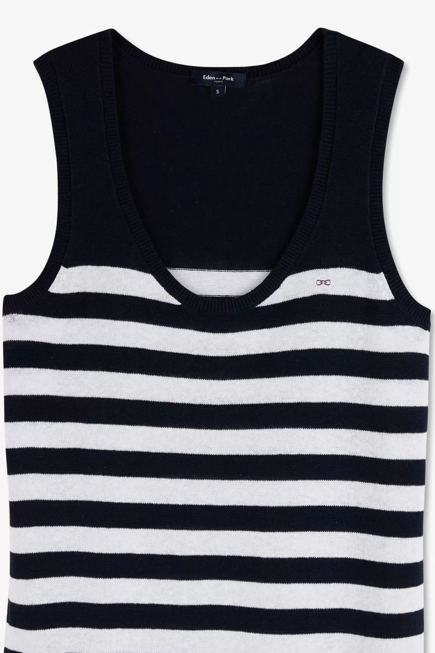 robe_debardeur_mariniere_marine_et_blanche_en_lin_et_coton_2.webp Eden Park Robe Debardeur Mariniere Marine Et Blanche En Lin Et Coton-Femme Robes