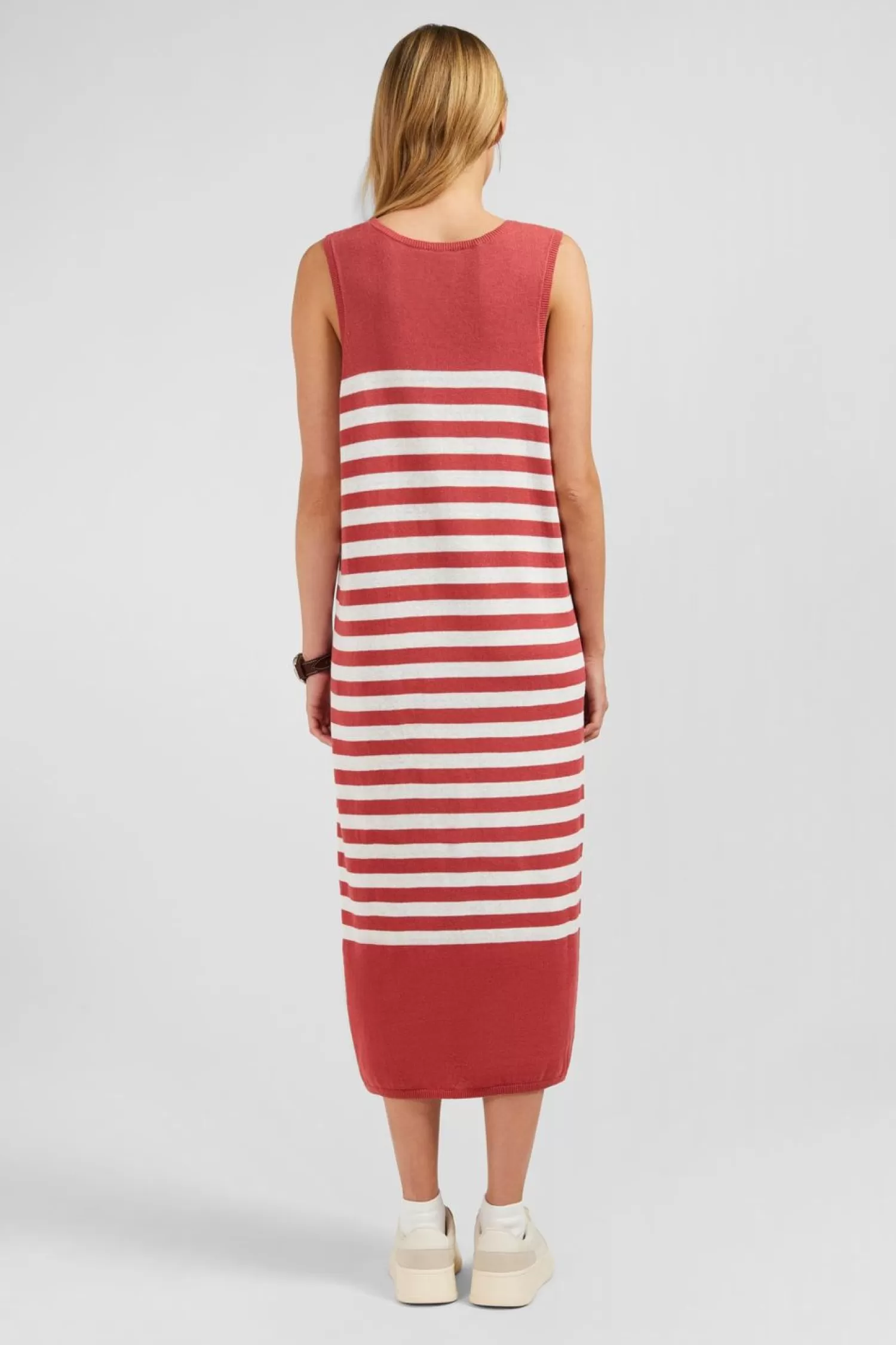 robe_debardeur_mariniere_rouge_et_blanche_en_lin_et_coton_5.webp Eden Park Robe Debardeur Mariniere Rouge Et Blanche En Lin Et Coton-Femme Robes