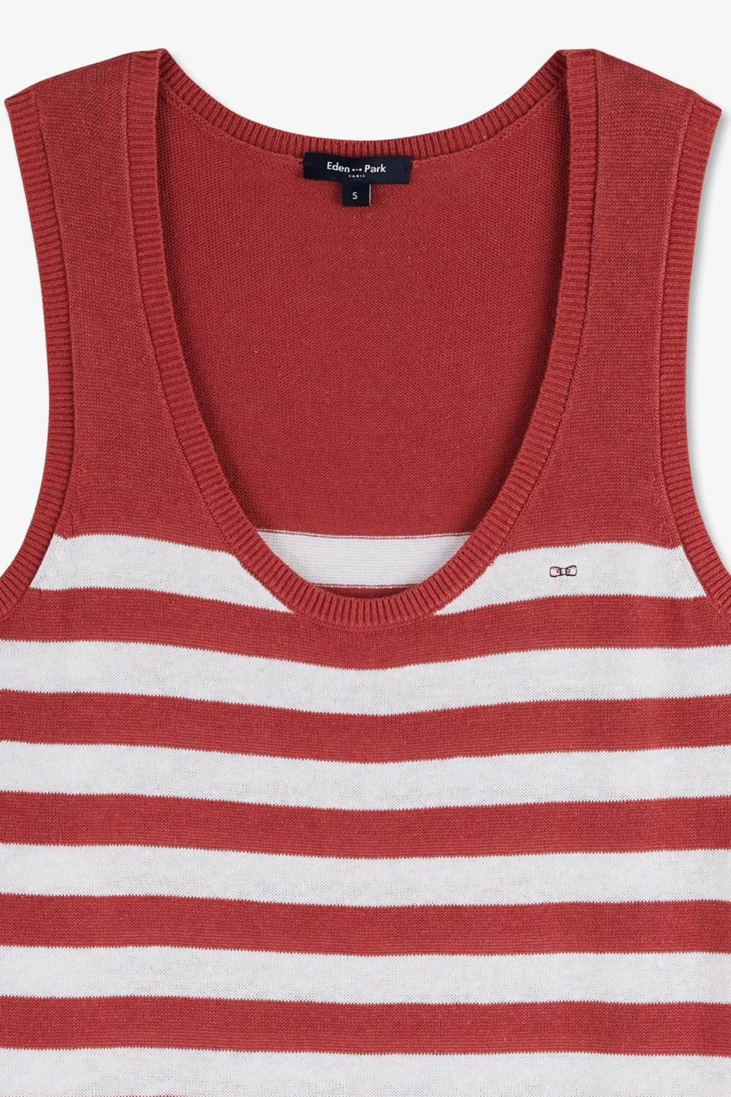 robe_debardeur_mariniere_rouge_et_blanche_en_lin_et_coton_6.webp Eden Park Robe Debardeur Mariniere Rouge Et Blanche En Lin Et Coton-Femme Robes