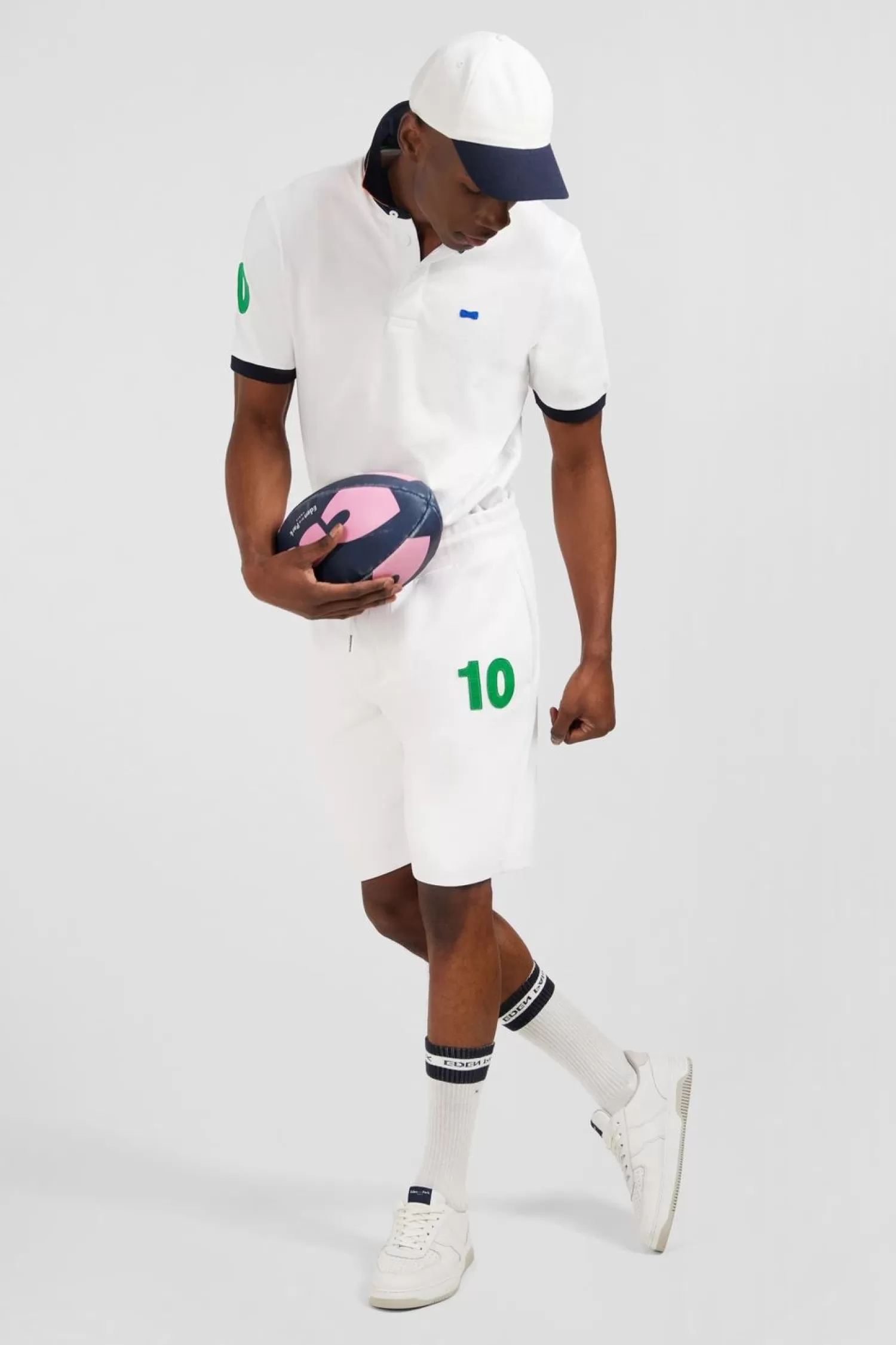 Eden Park Short Blanc A Details Colores-Homme Shorts Et Bermudas