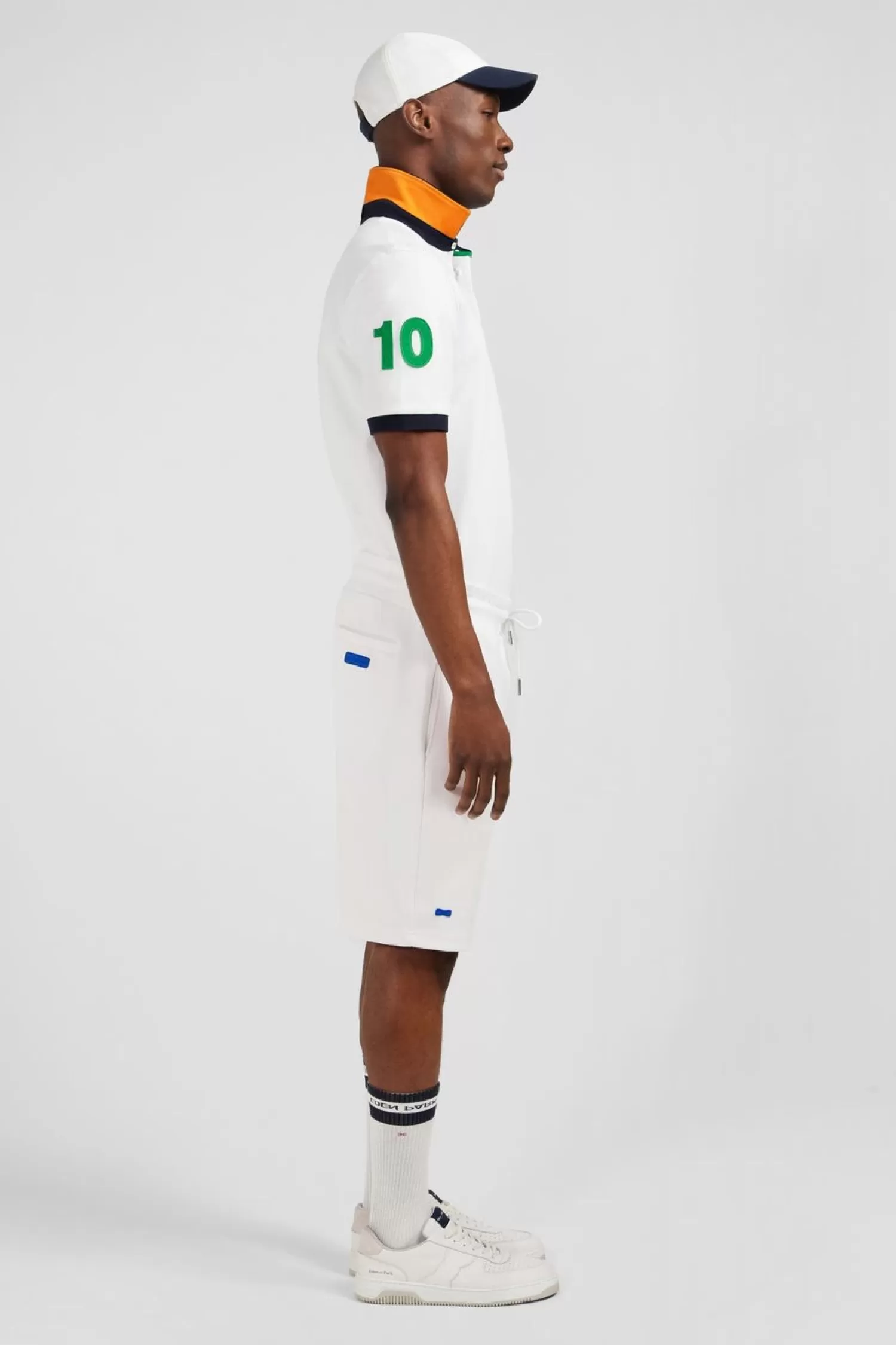 Eden Park Short Blanc A Details Colores-Homme Shorts Et Bermudas