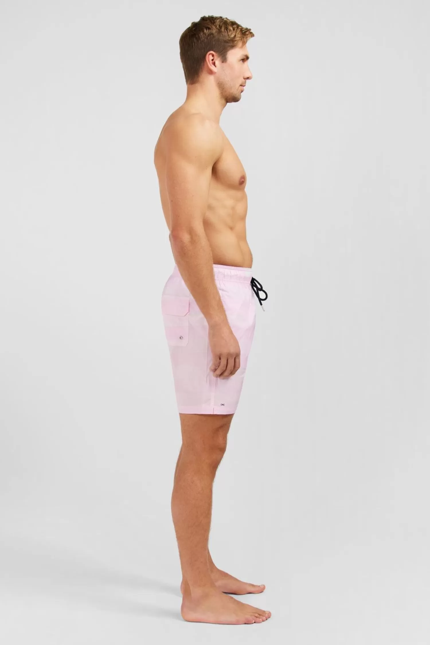 short_de_bain_a_rayures_rose_3.webp Eden Park Short De Bain A Rayures Rose-Homme Maillots De Bain