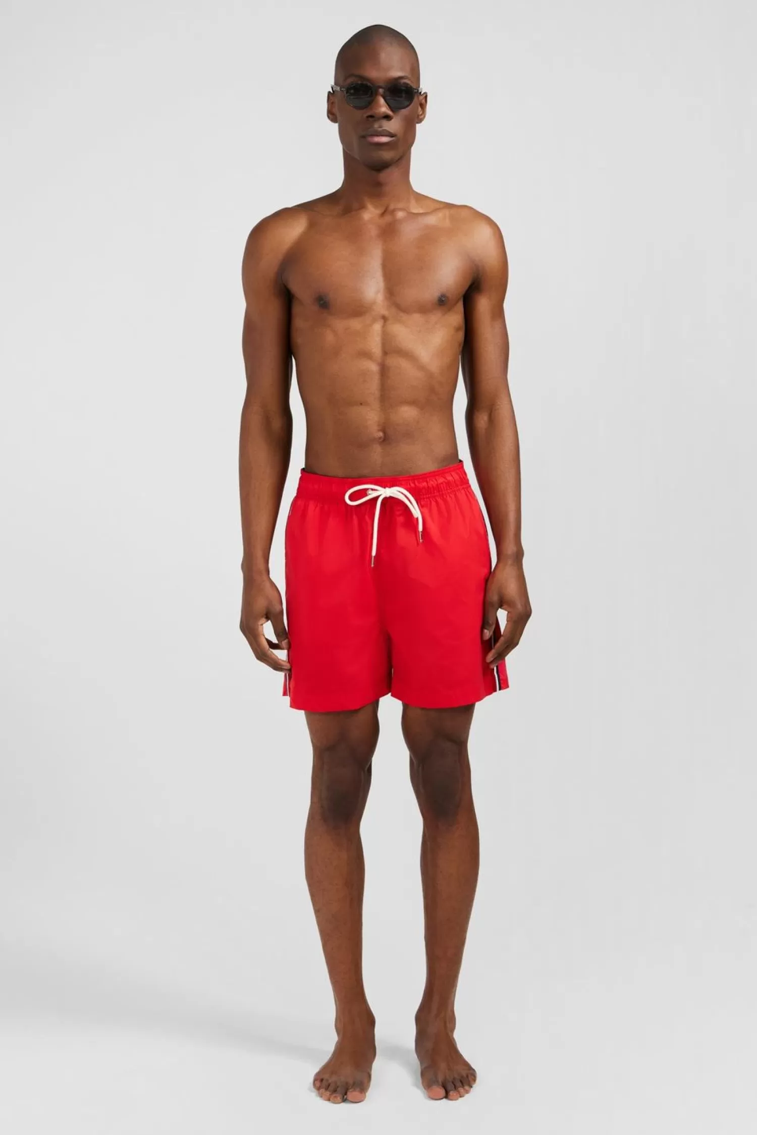 Eden Park Short De Bain Uni Detail Bandes Tricolores-Homme Maillots De Bain