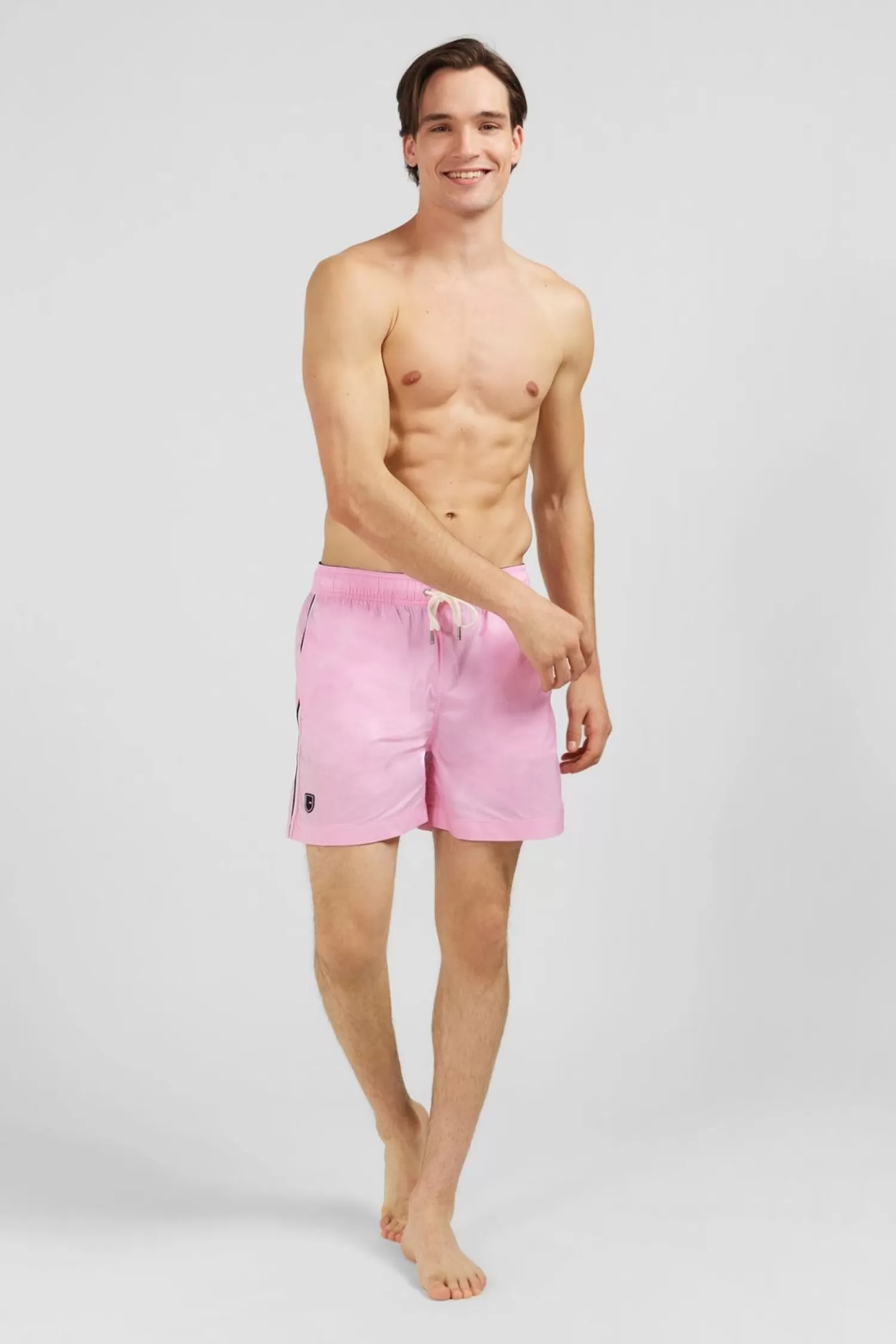 Eden Park Short De Bain Uni Detail Bandes Tricolores-Homme Maillots De Bain