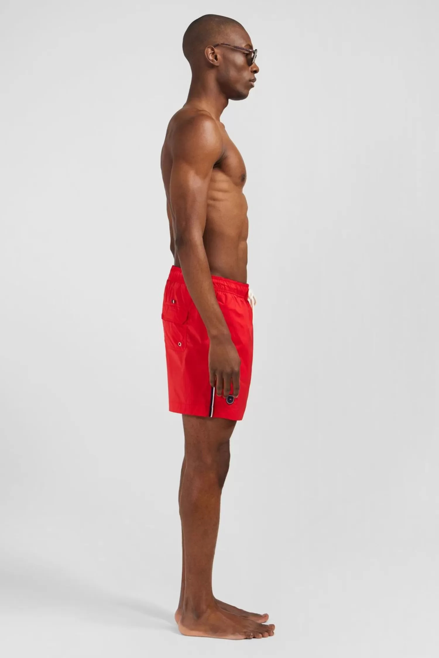 Eden Park Short De Bain Uni Detail Bandes Tricolores-Homme Maillots De Bain