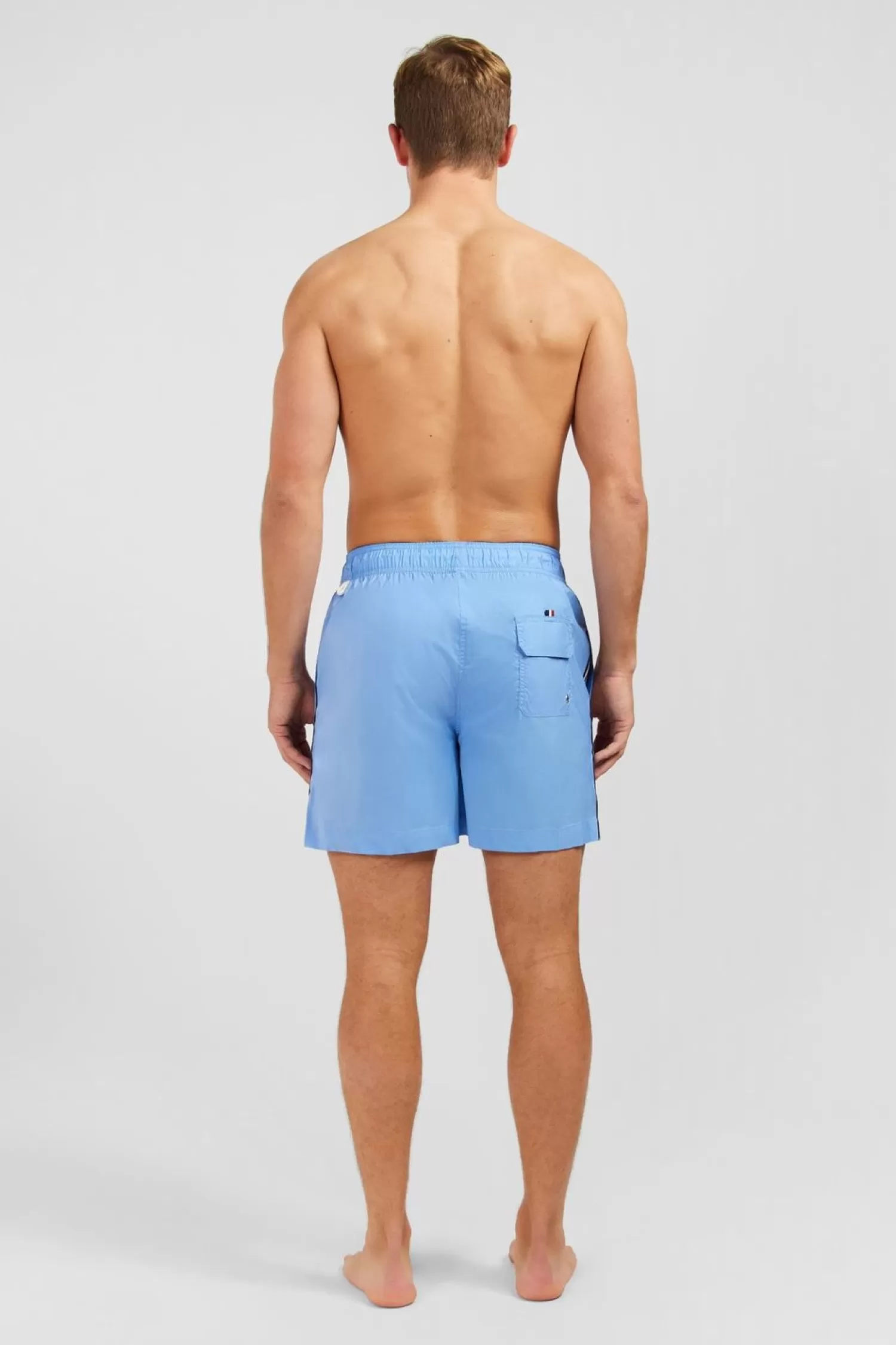 Eden Park Short De Bain Uni Detail Bandes Tricolores-Homme Maillots De Bain