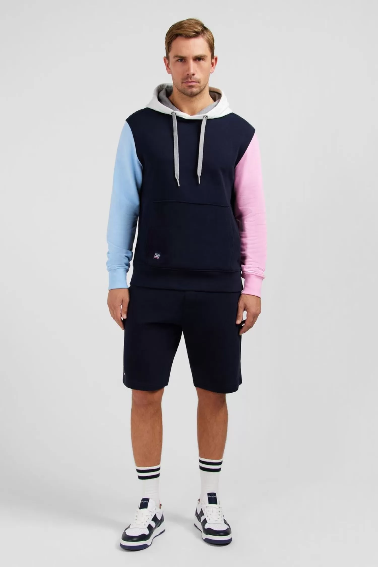 Eden Park Sweat A Capuche Colorblock Bleu Fonce-Homme Sweats