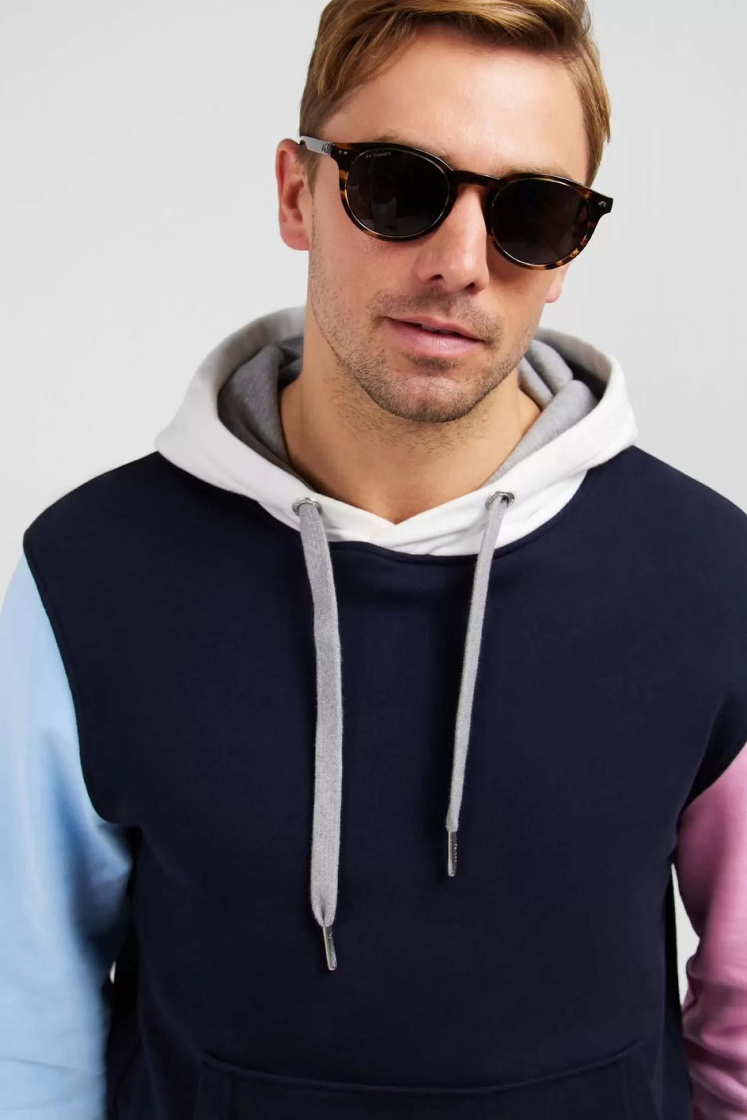 Eden Park Sweat A Capuche Colorblock Bleu Fonce-Homme Sweats
