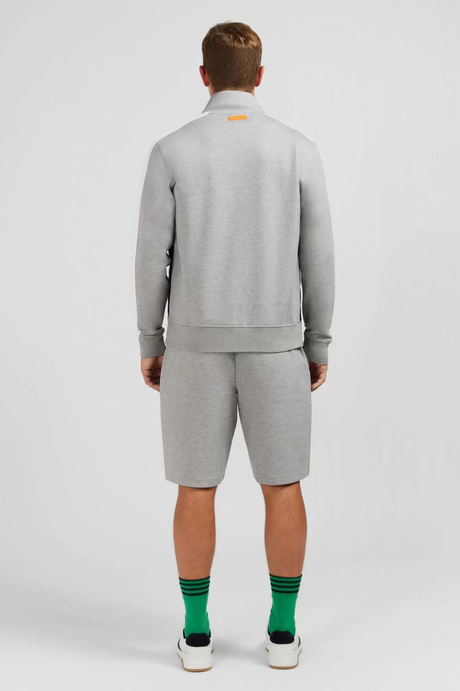 Eden Park Sweat Gris Zippe Colorblock Bimatiere-Homme Sweats