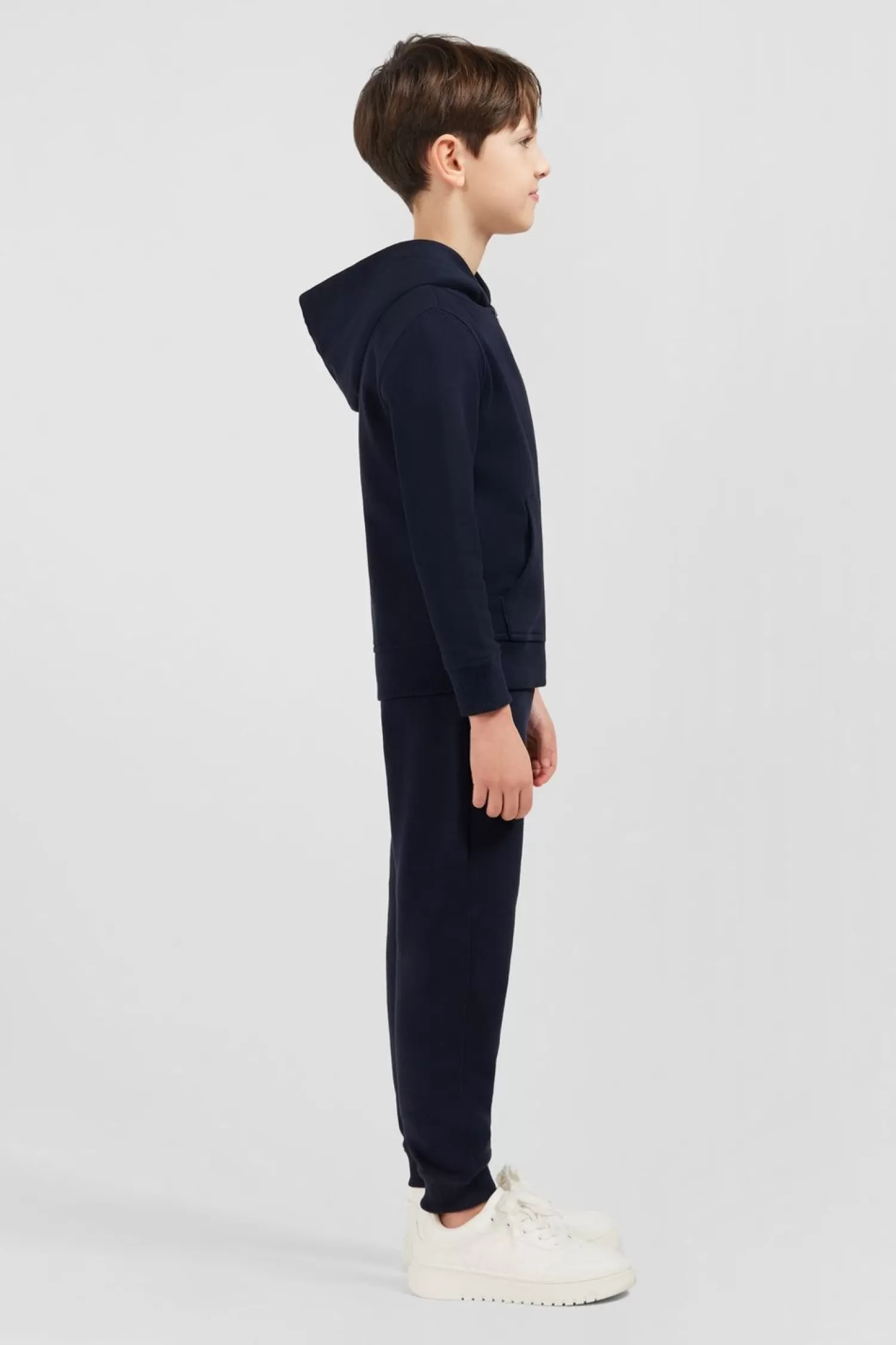 sweatshirt_a_capuche_zippe_marine_en_molleton_coton_4.webp Eden Park Sweatshirt A Capuche Zippe Marine En Molleton Coton-Enfant Enfant