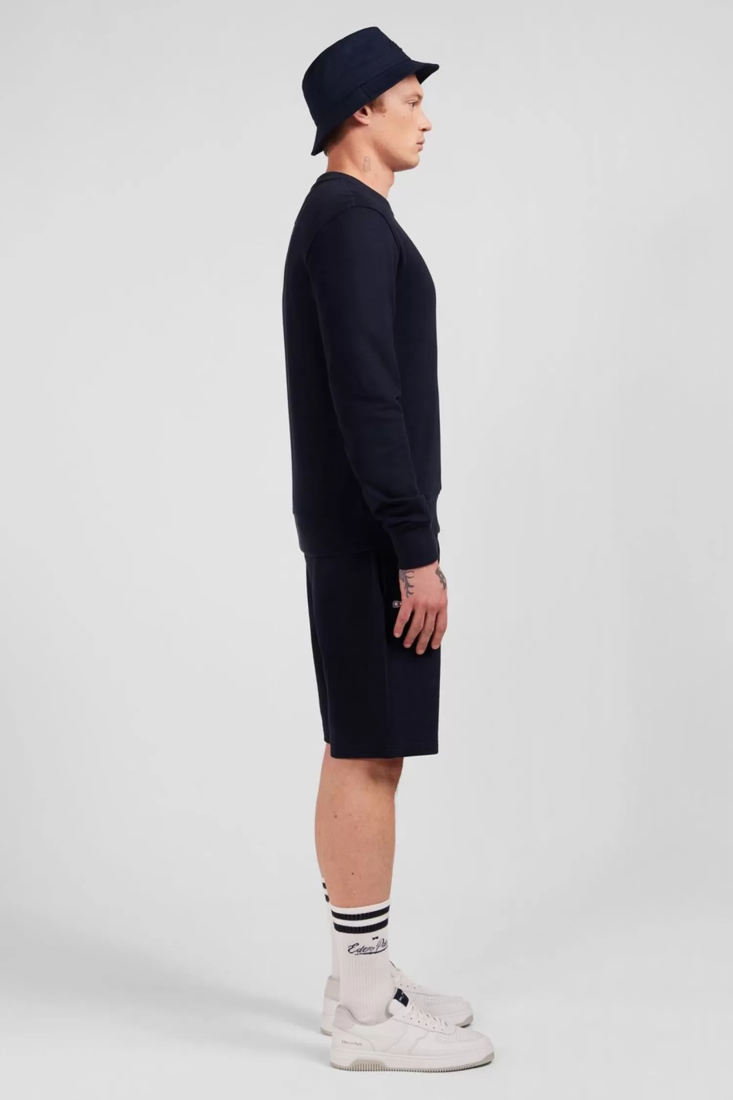 Eden Park Sweatshirt A Col Rond En Molleton Marine Embleme Noeud Papillon-Homme Sweats